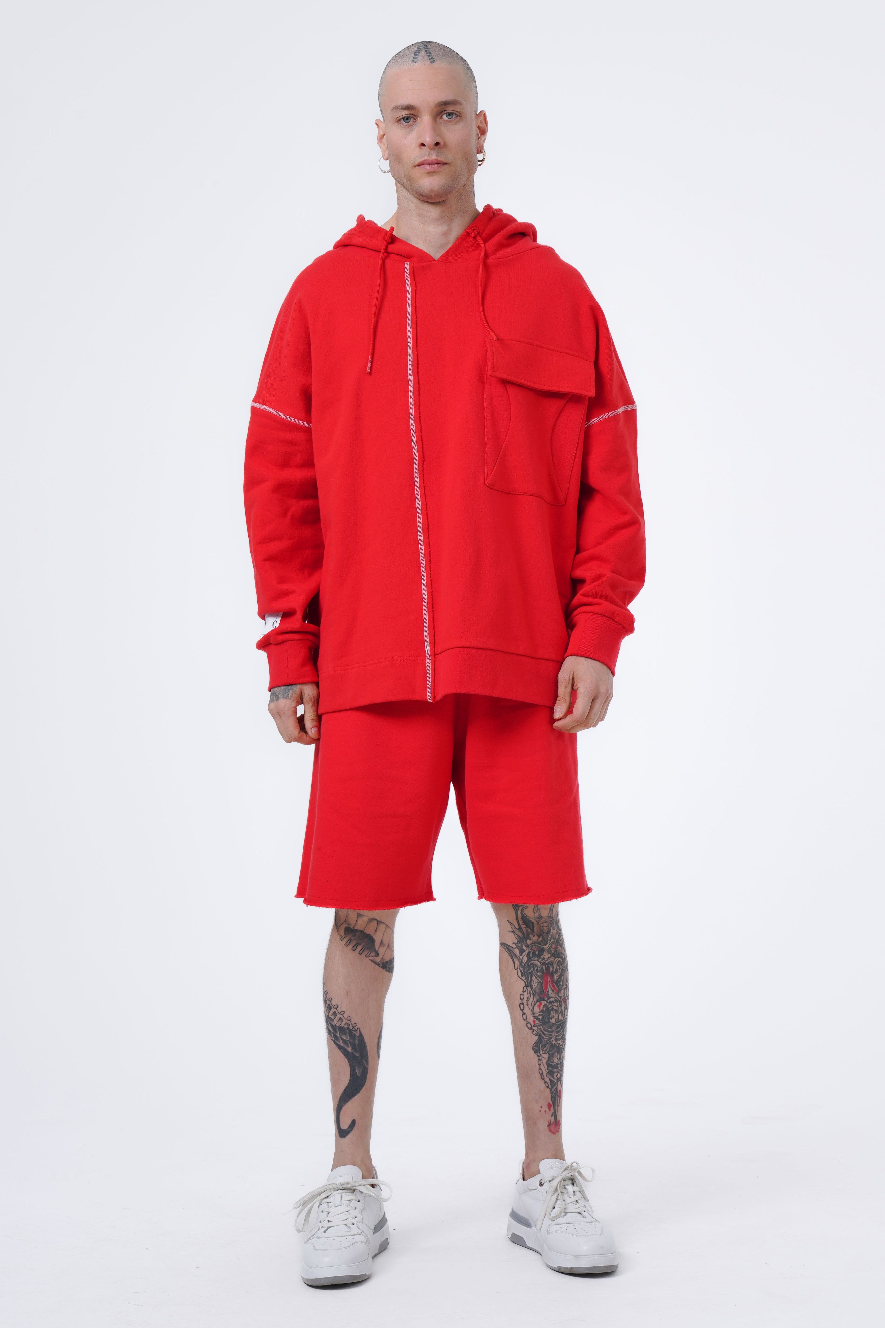 oversize hoodie with contrast stitch and pocket