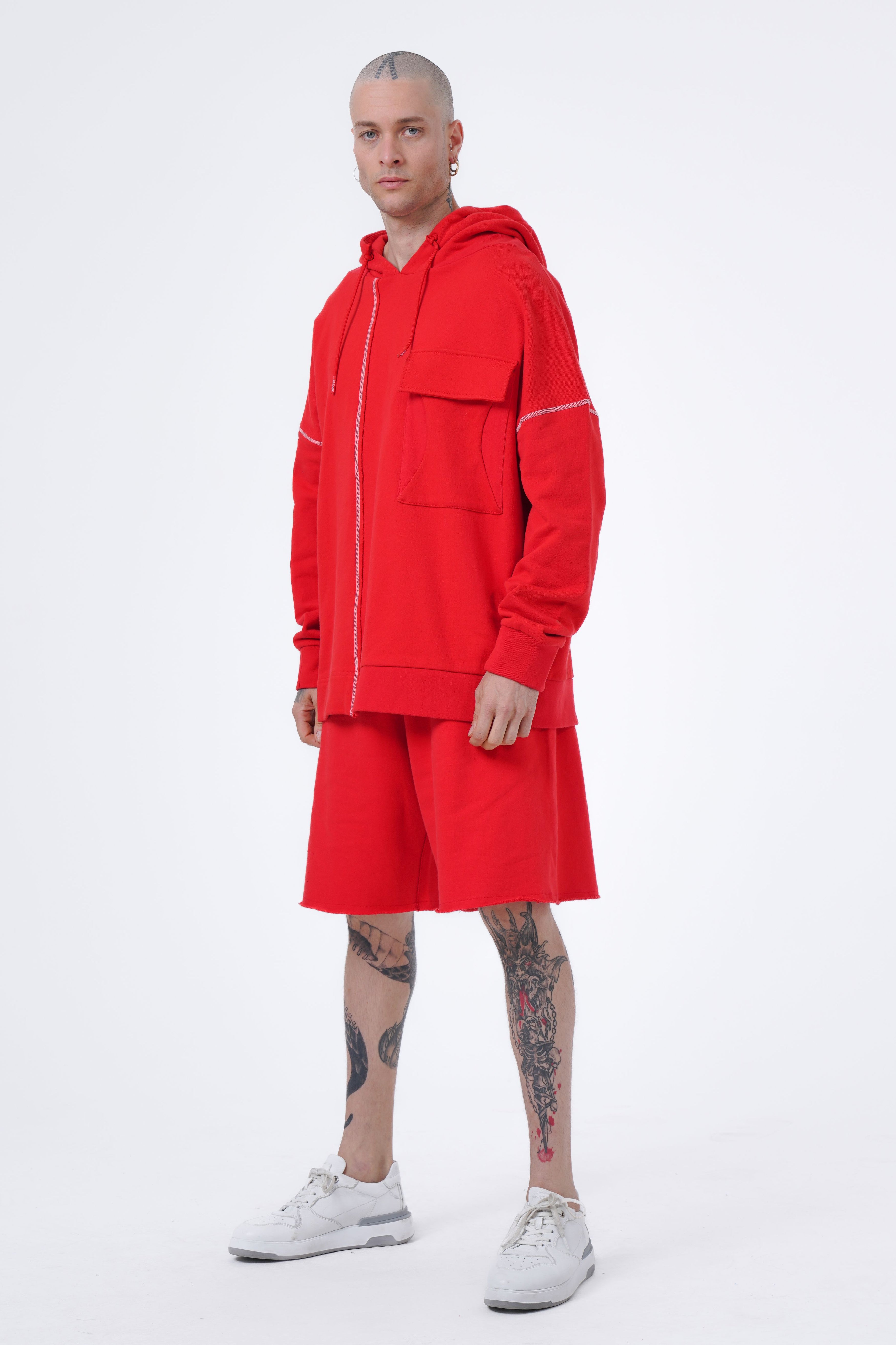 oversize hoodie with contrast stitch and pocket