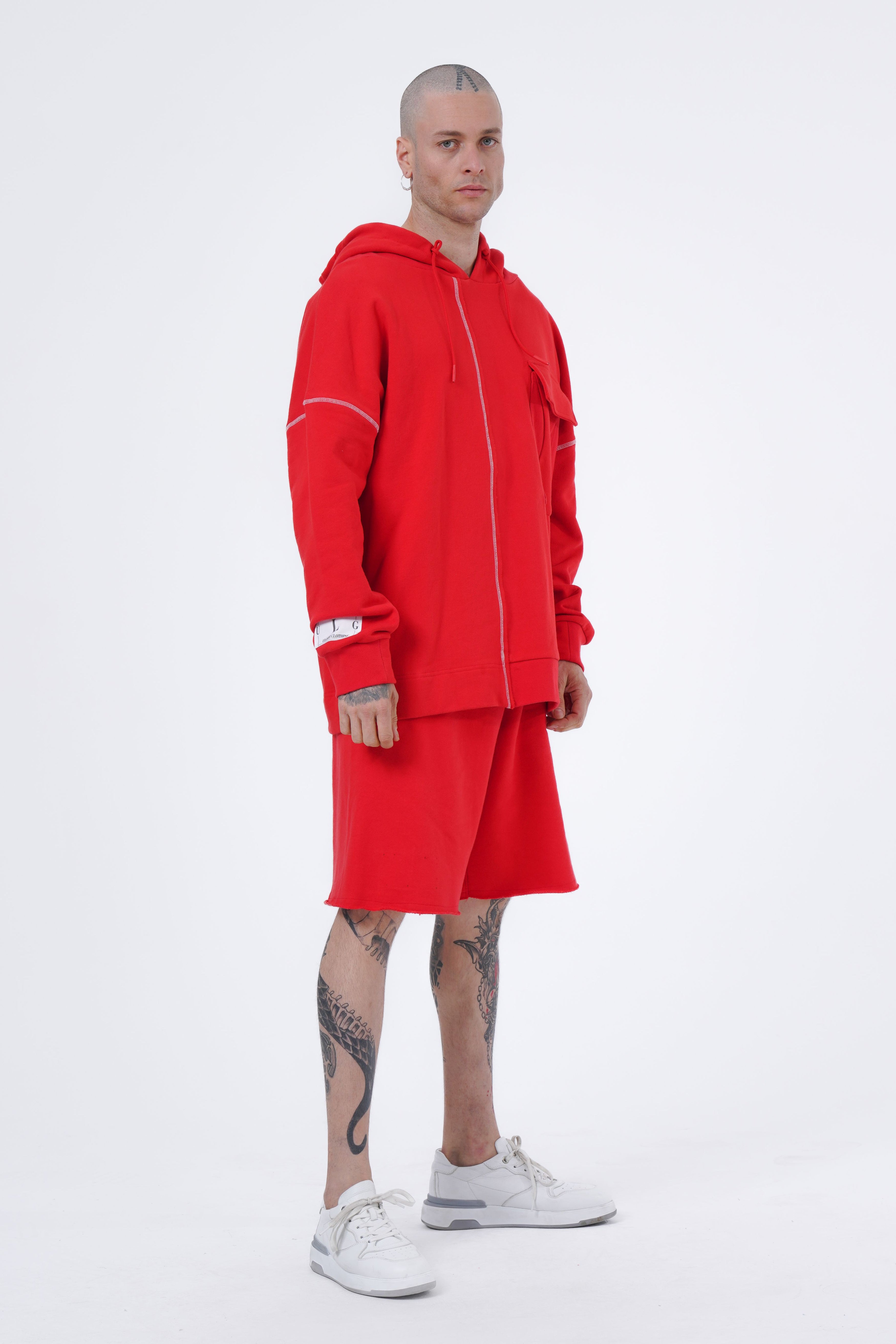 oversize hoodie with contrast stitch and pocket