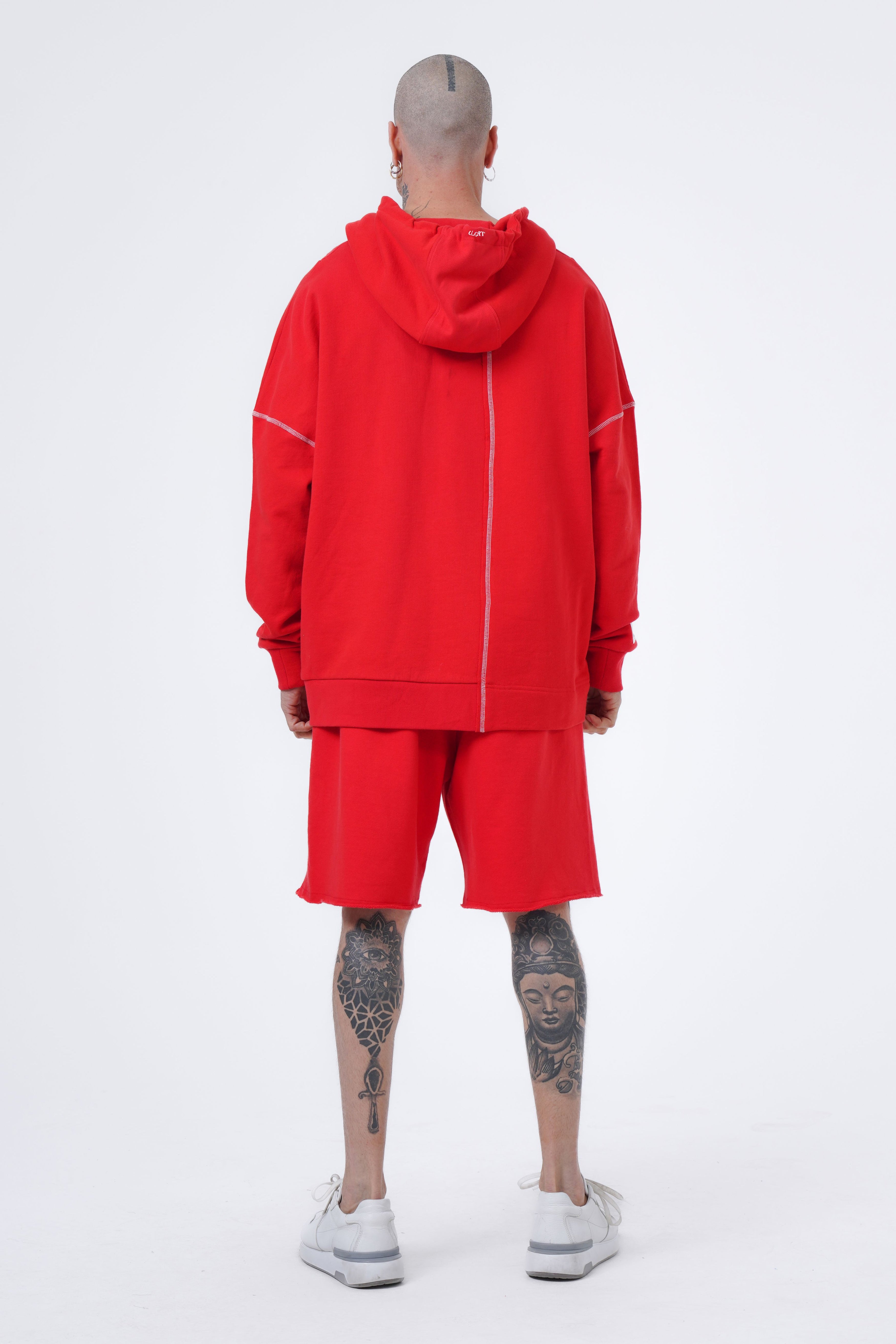 oversize hoodie with contrast stitch and pocket