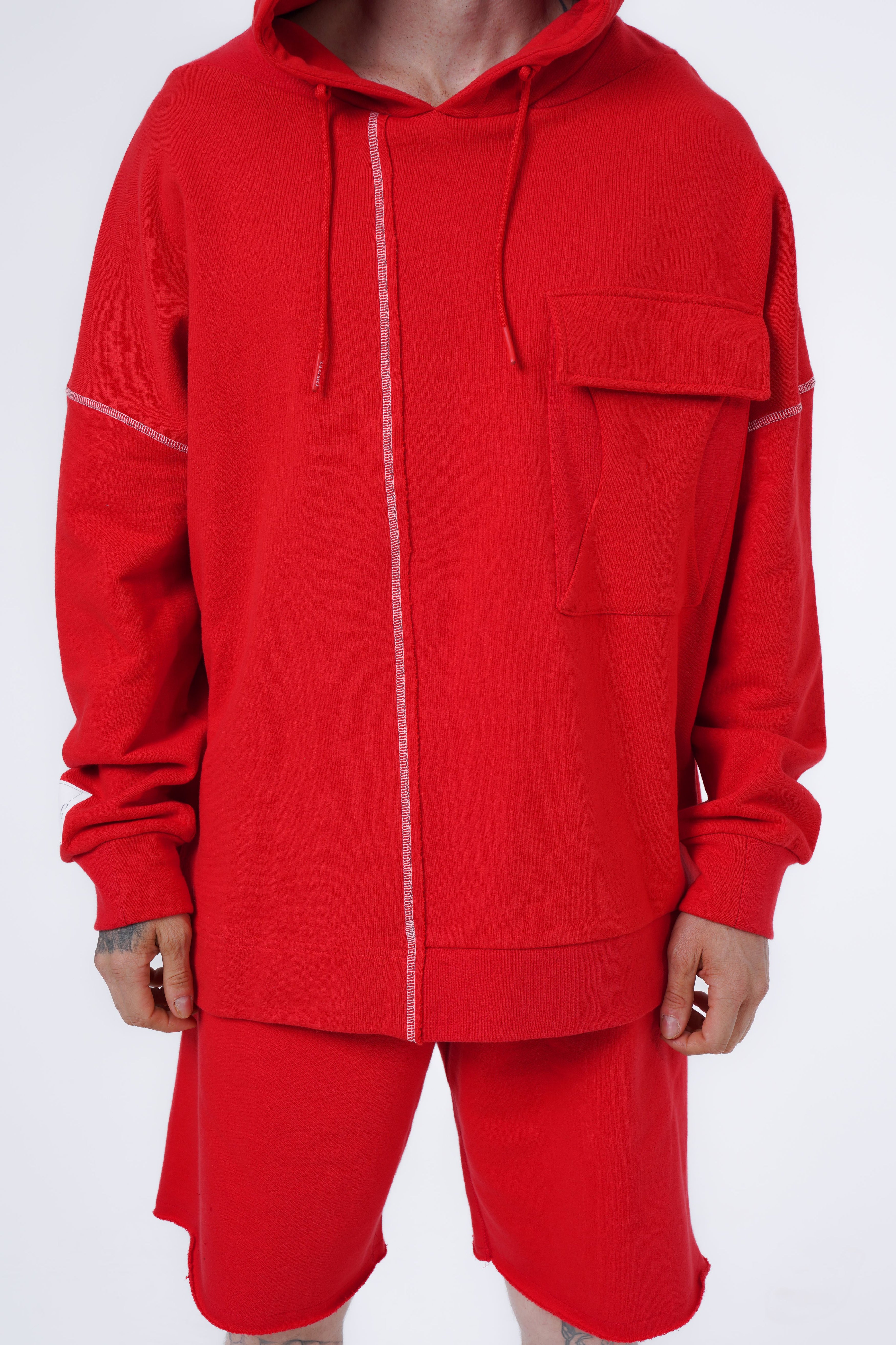 oversize hoodie with contrast stitch and pocket