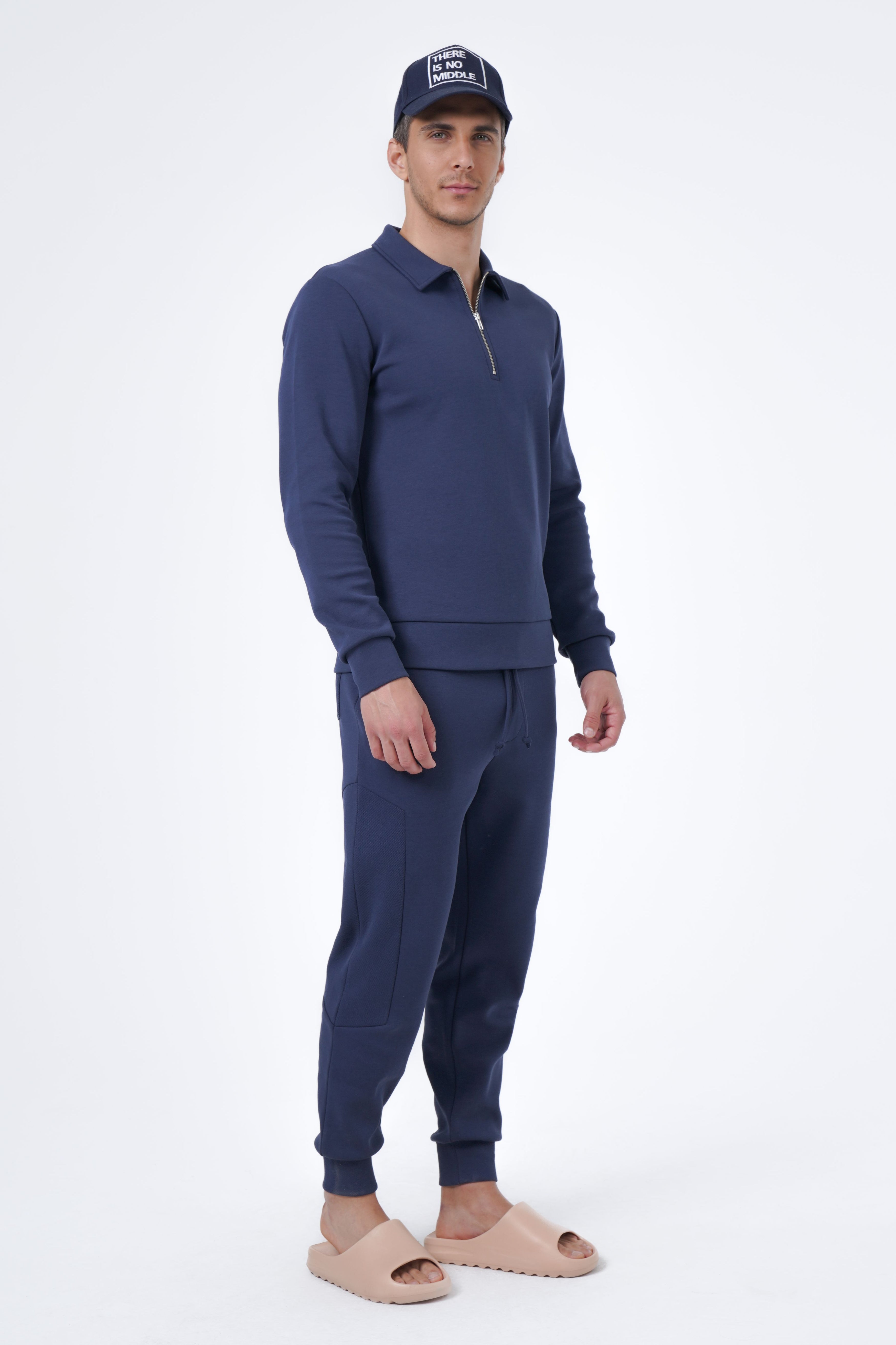 half zip polo and jogger set