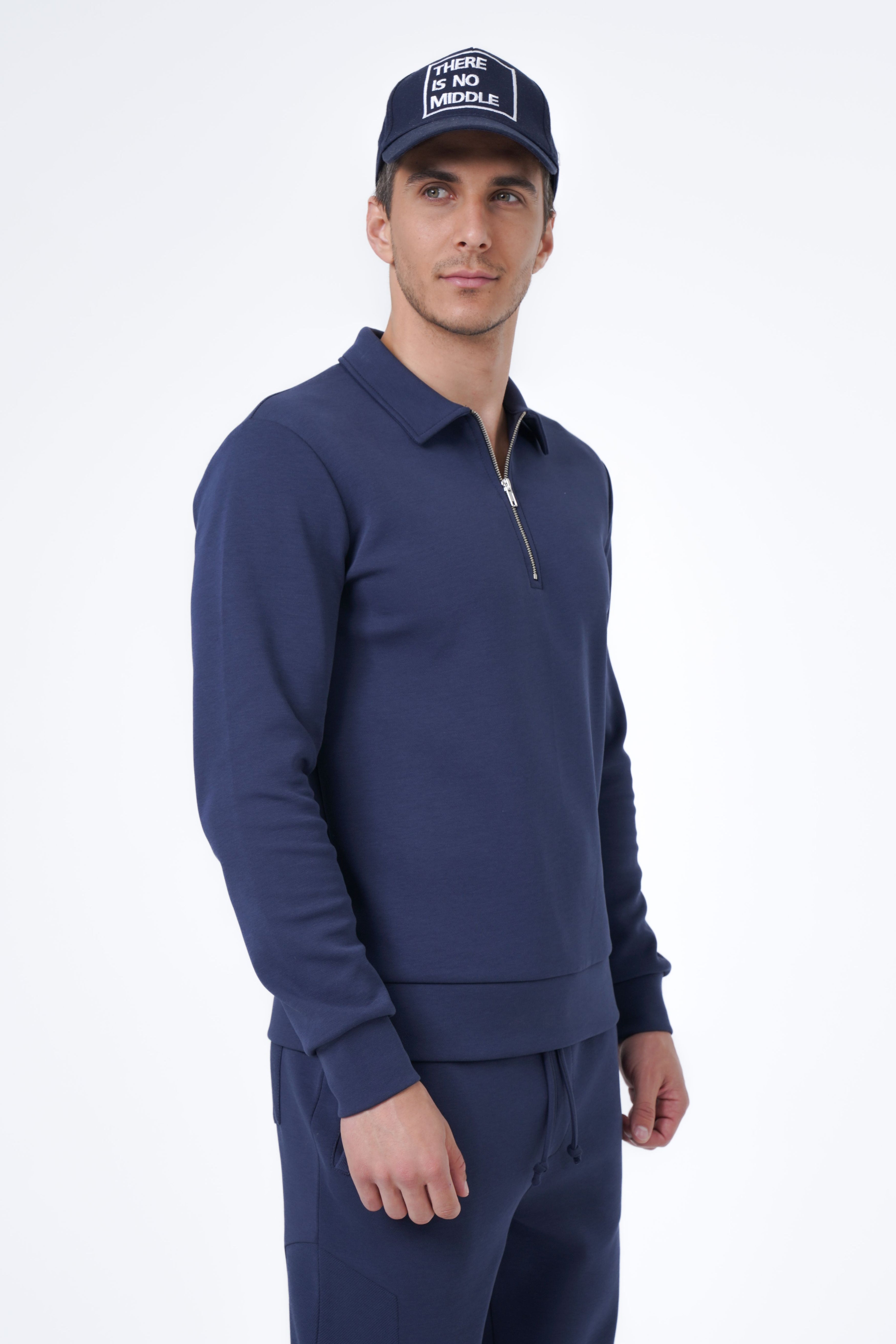 half zip polo and jogger set