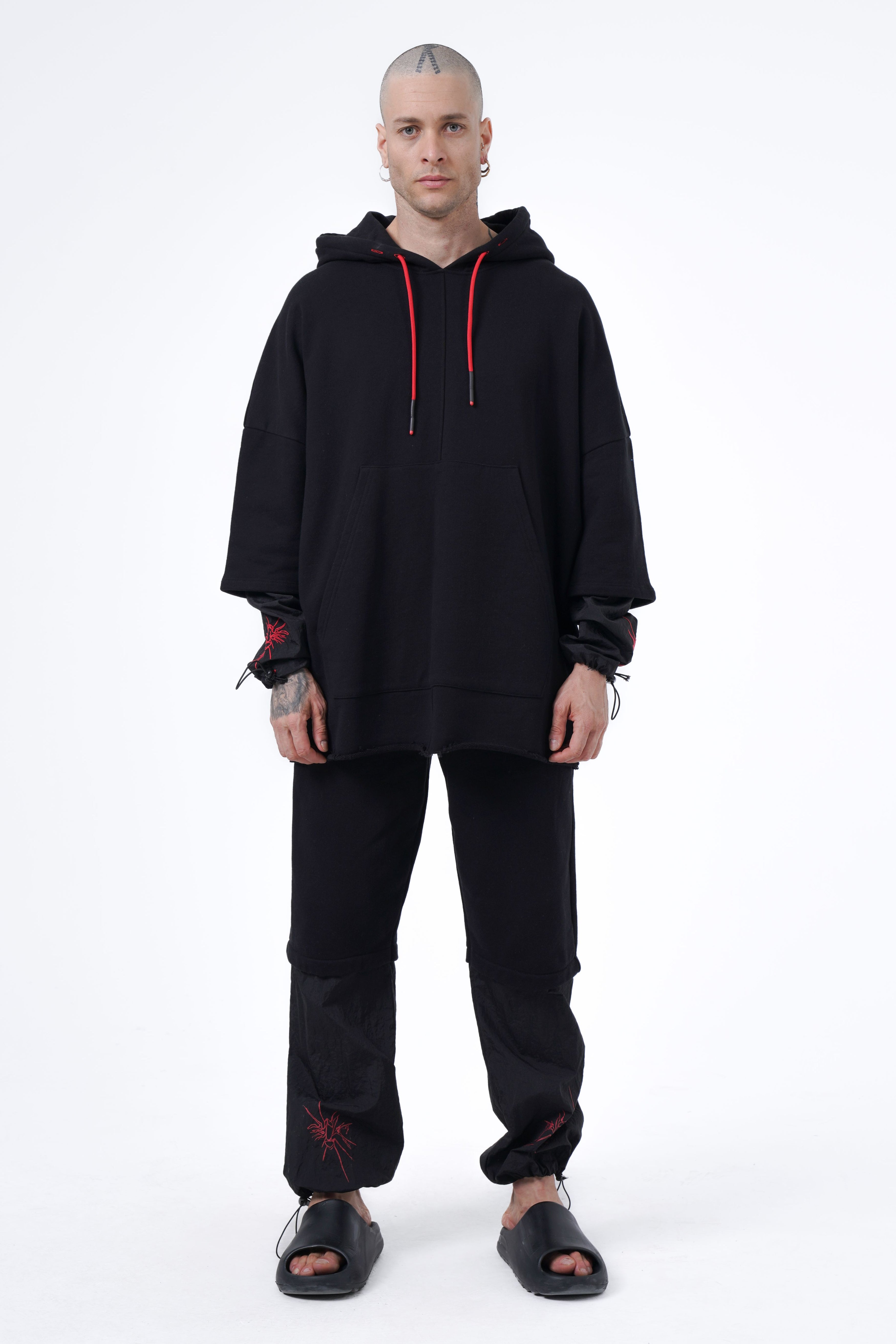 spider detailed oversize hoodie