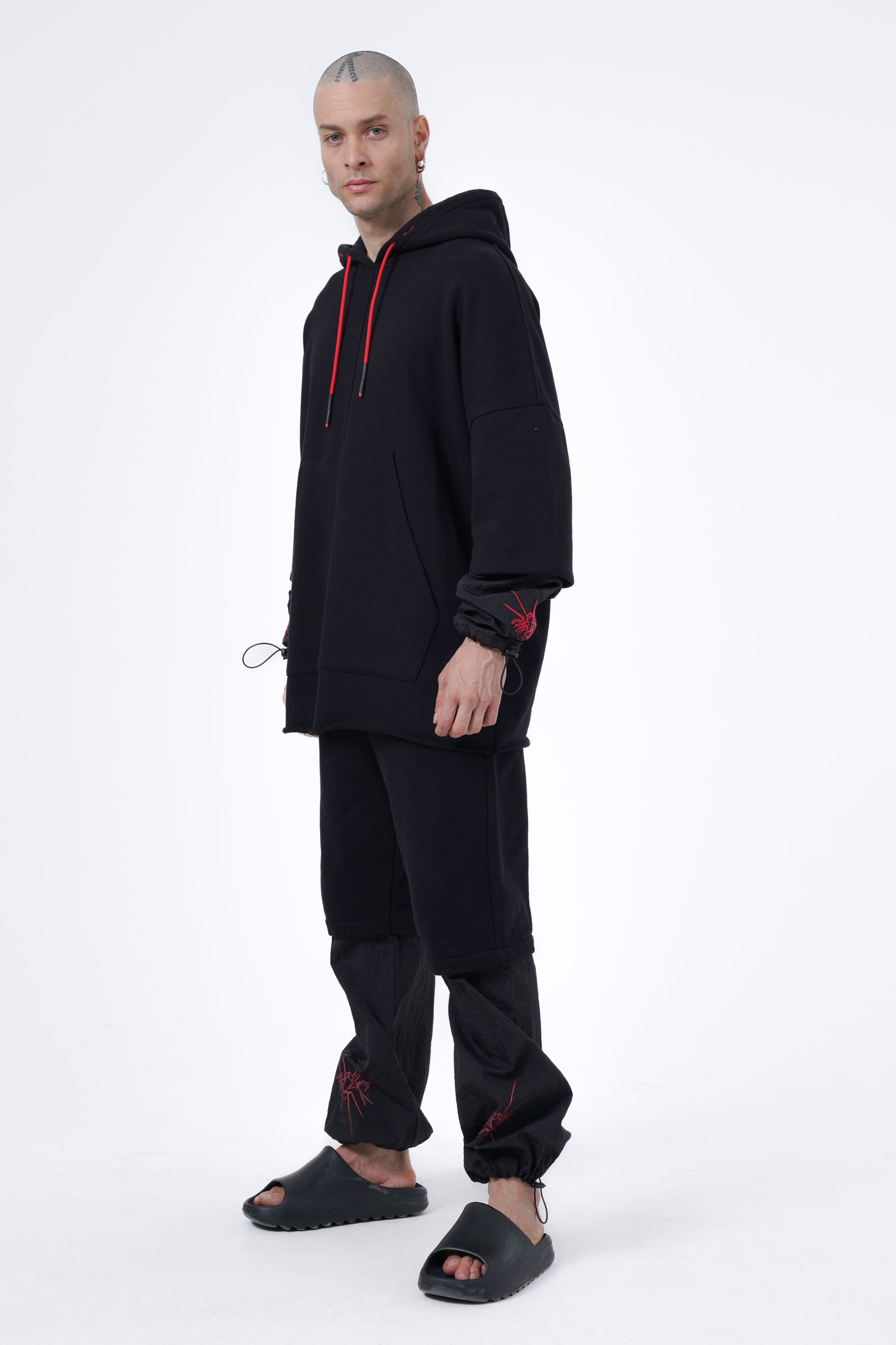 spider detailed oversize hoodie