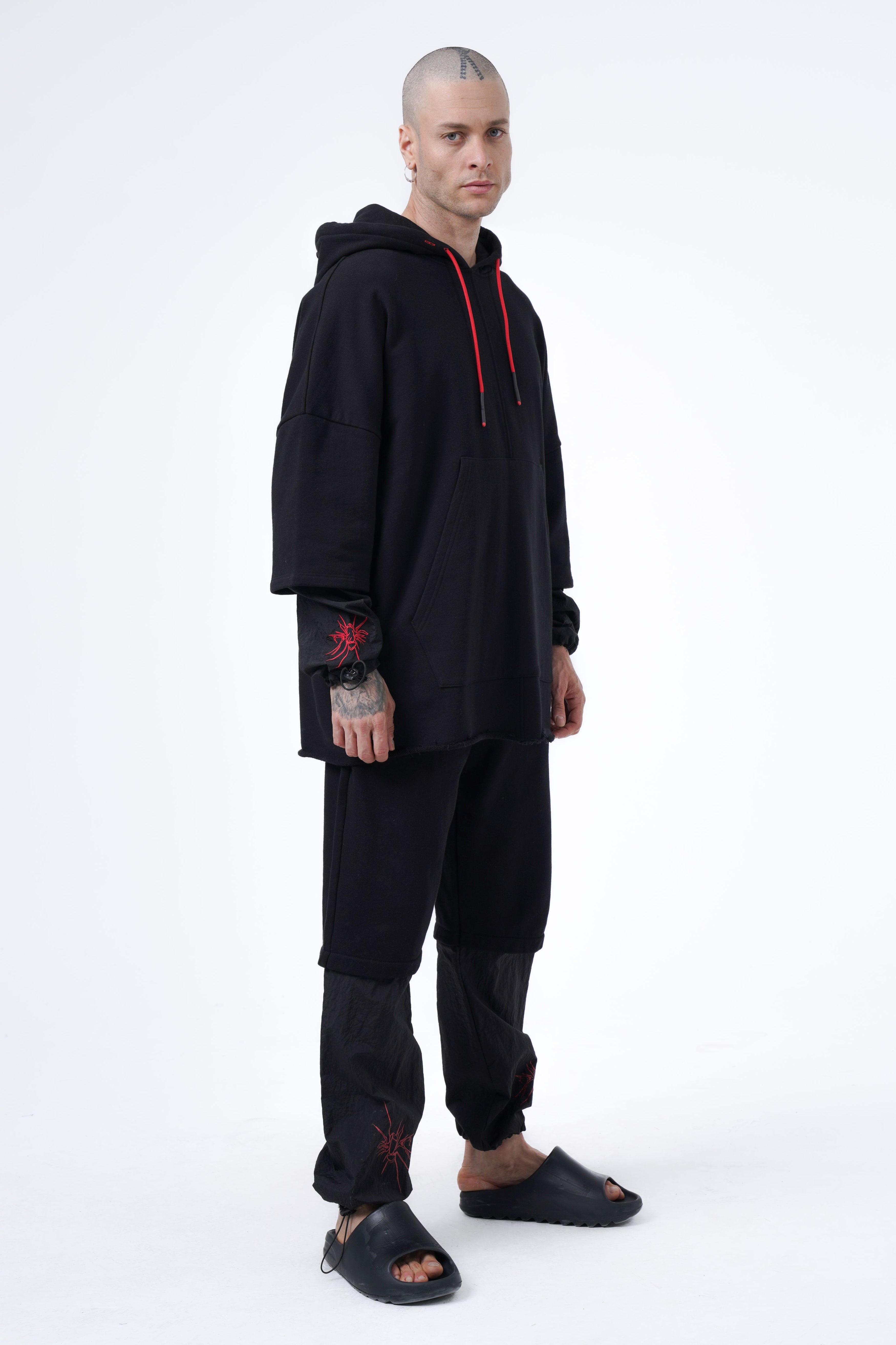 spider detailed oversize hoodie