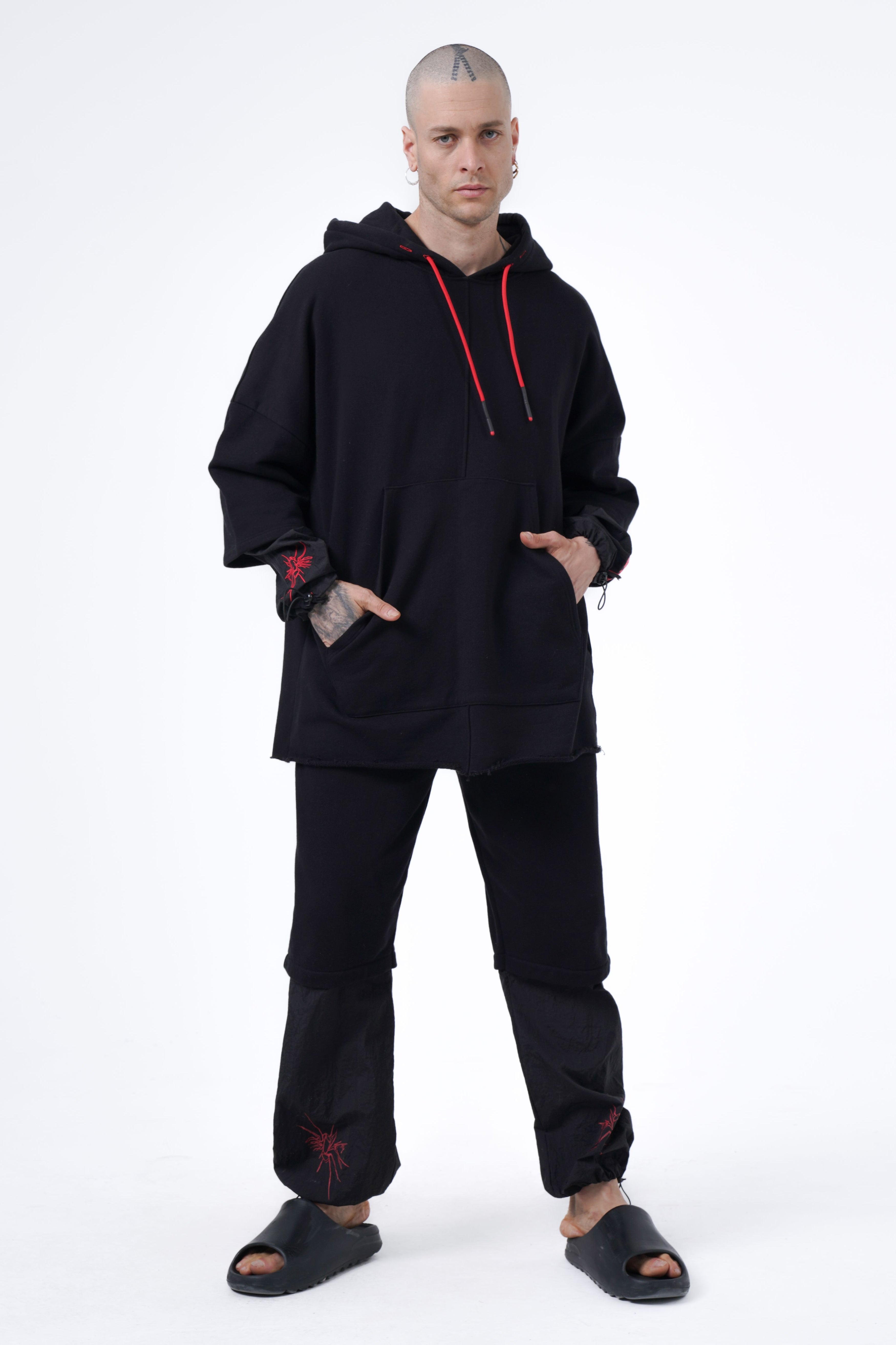 spider detailed oversize hoodie