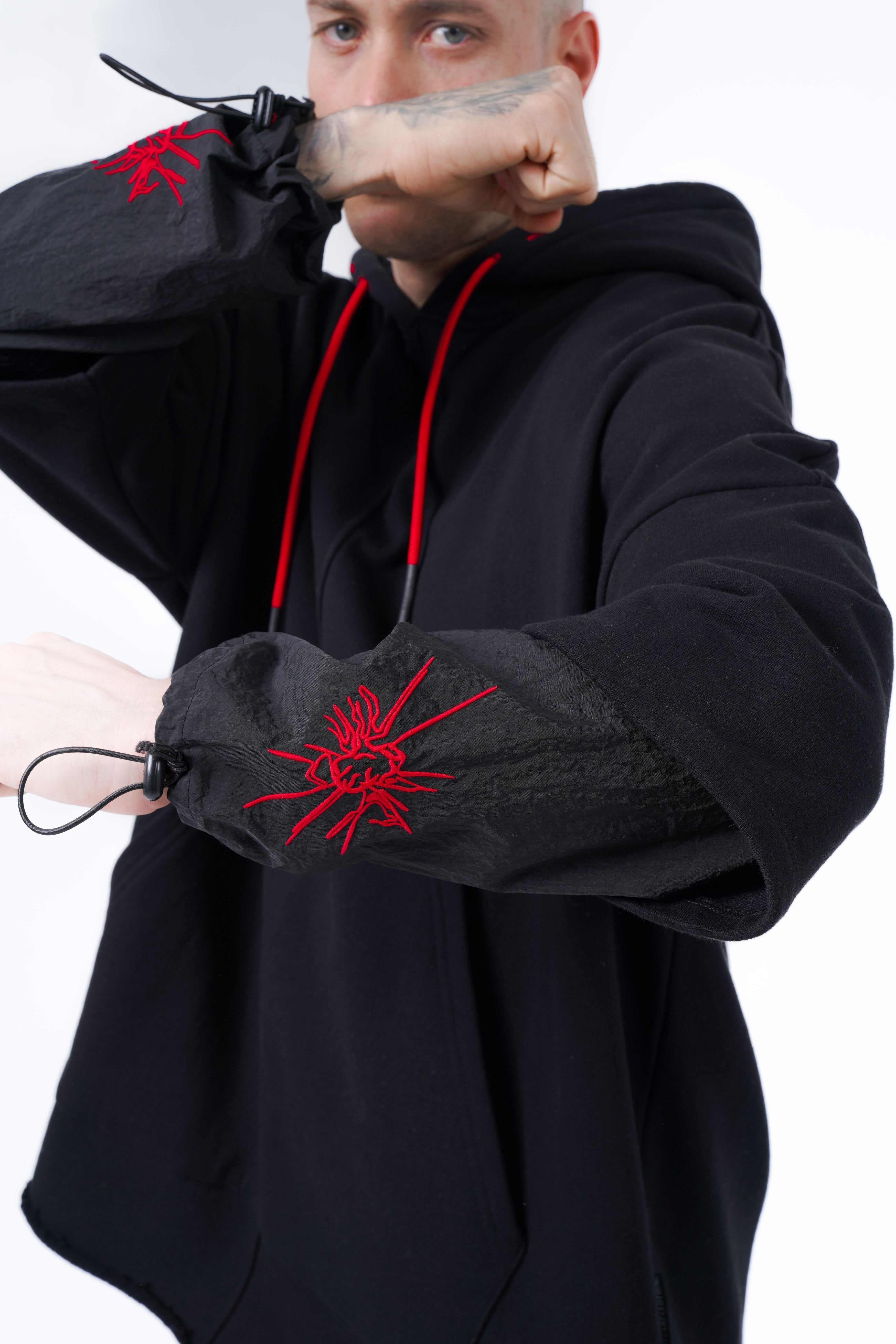 spider detailed oversize hoodie