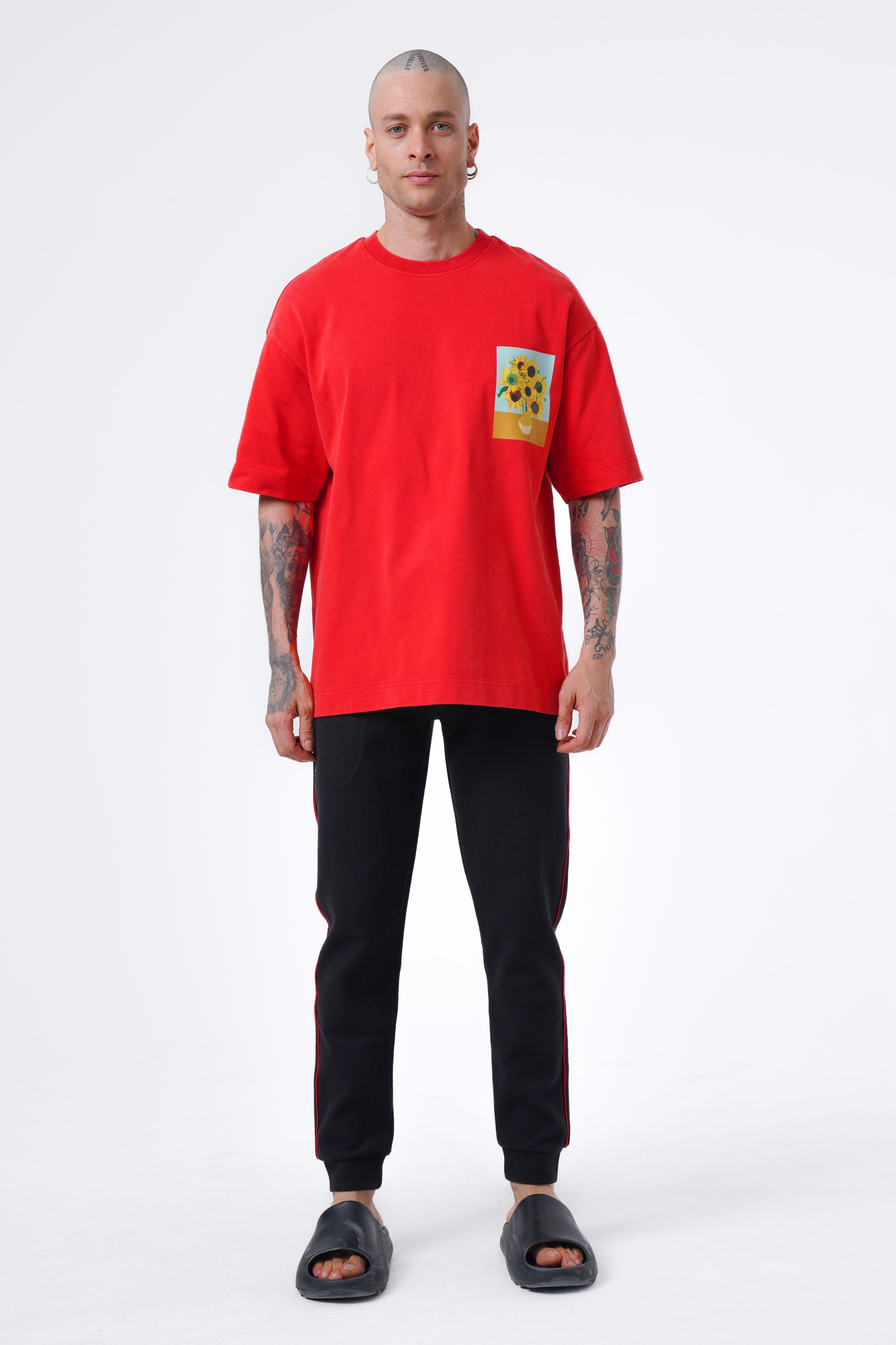 sunflower printed oversized tshirt
