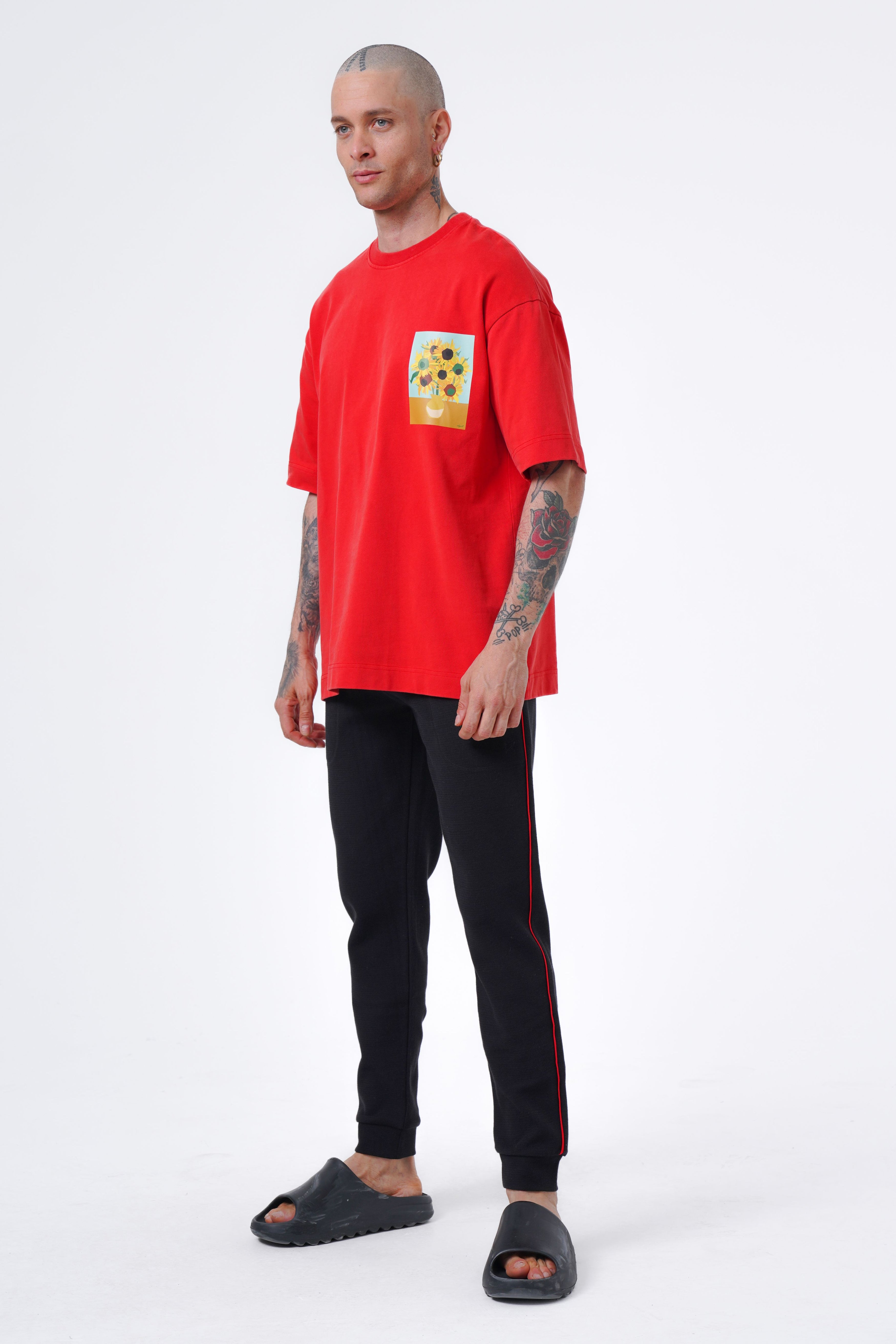 sunflower printed oversized tshirt