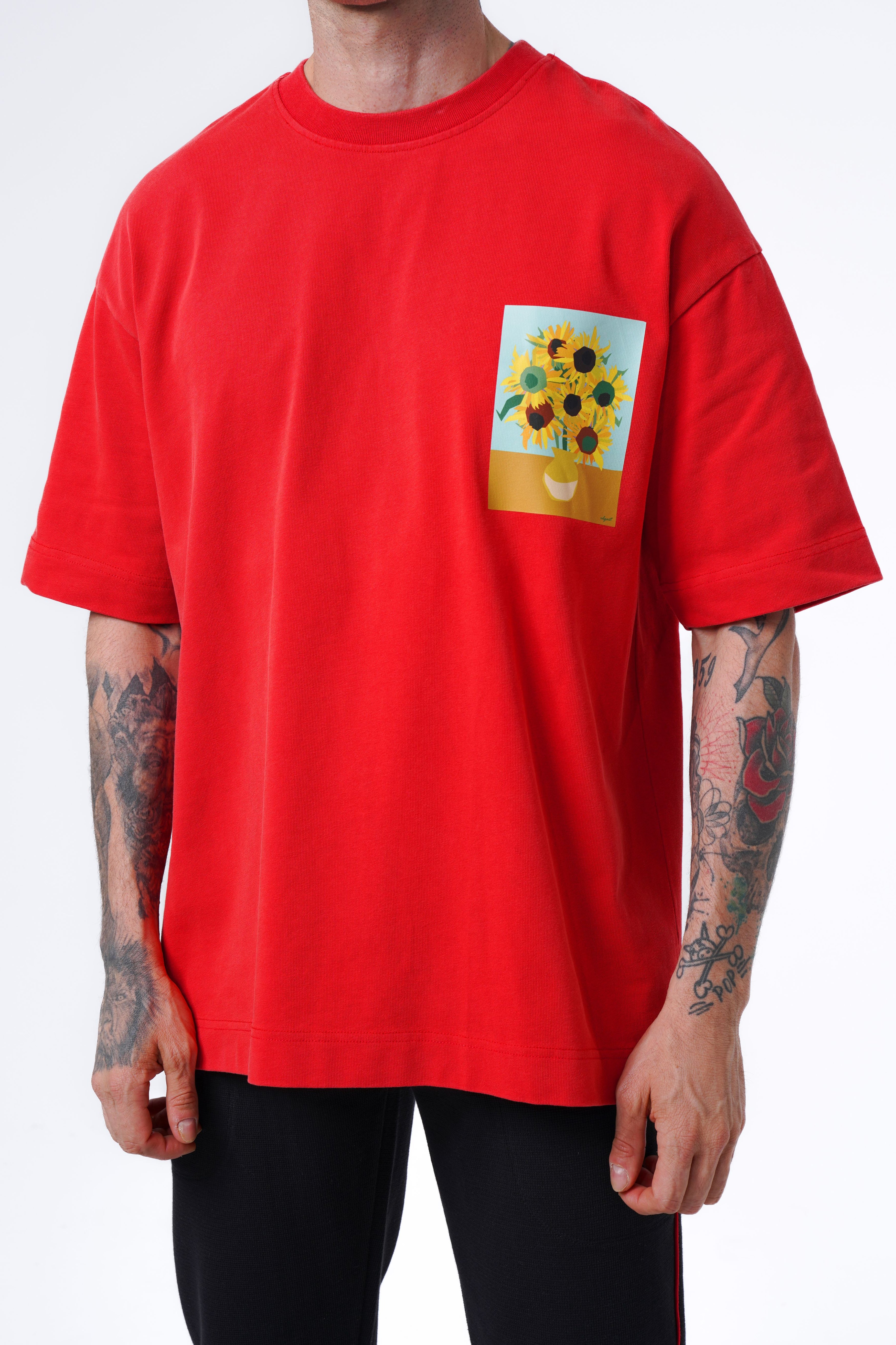 sunflower printed oversized tshirt