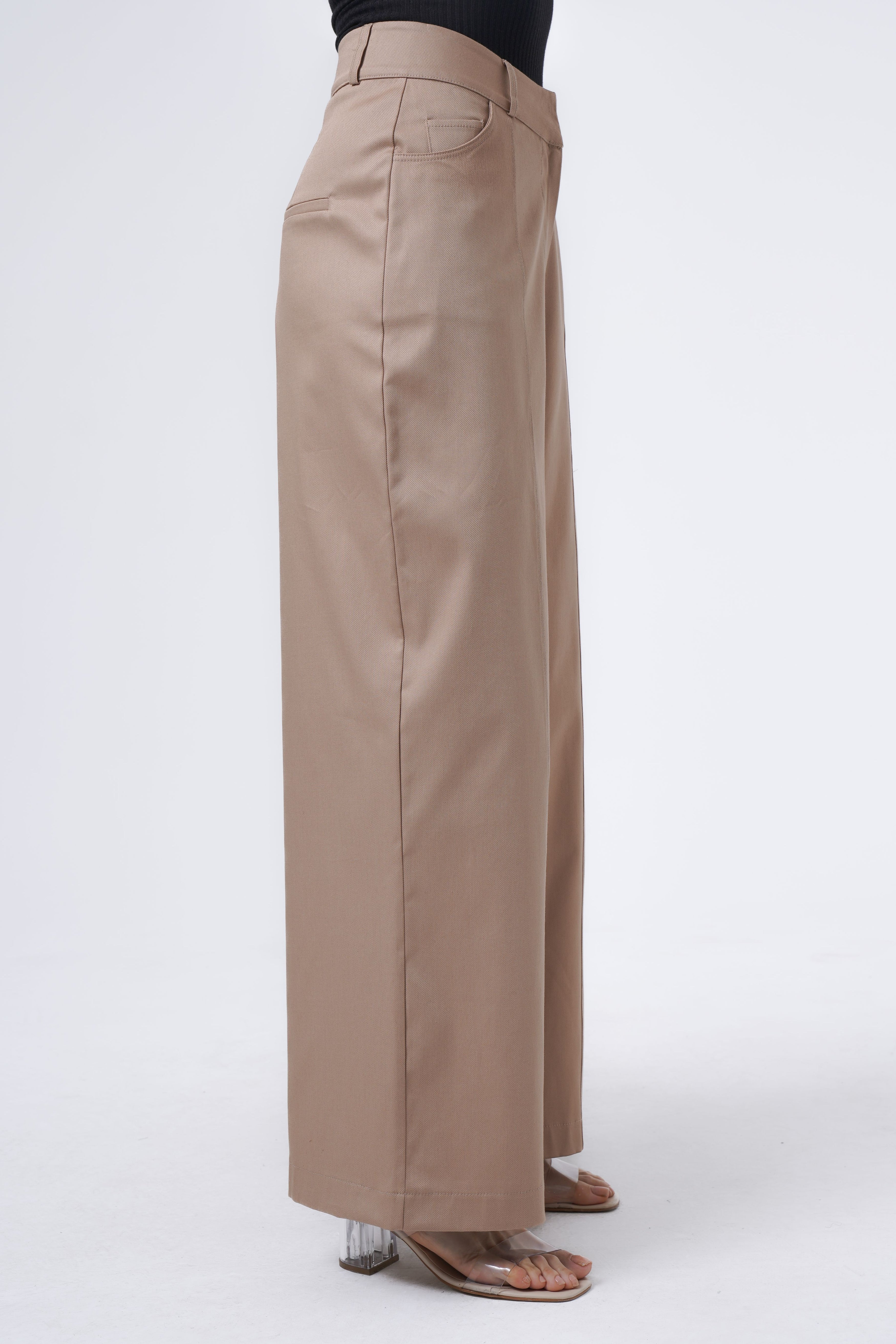 relaxed fit beige trousers