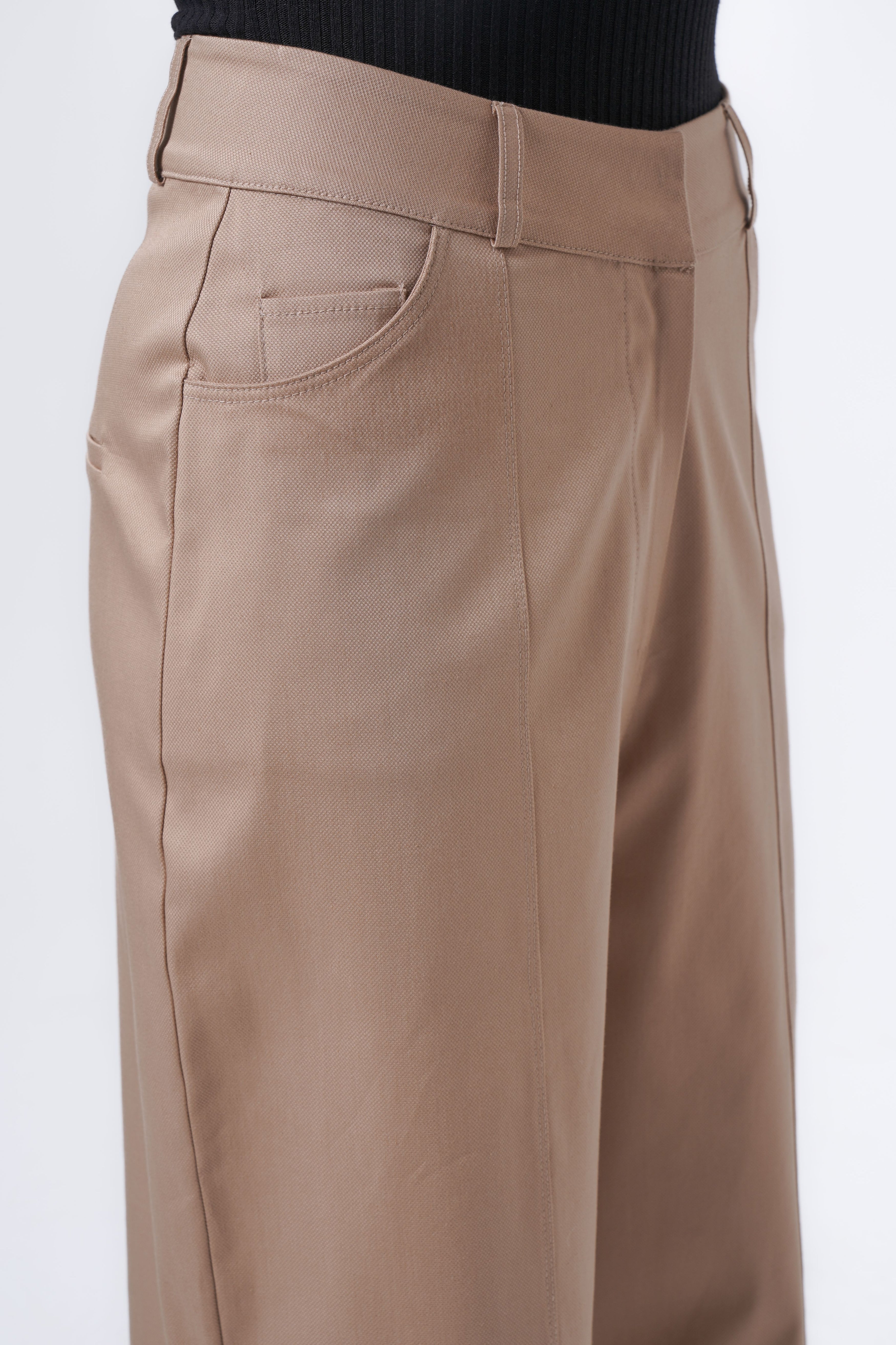 relaxed fit beige trousers