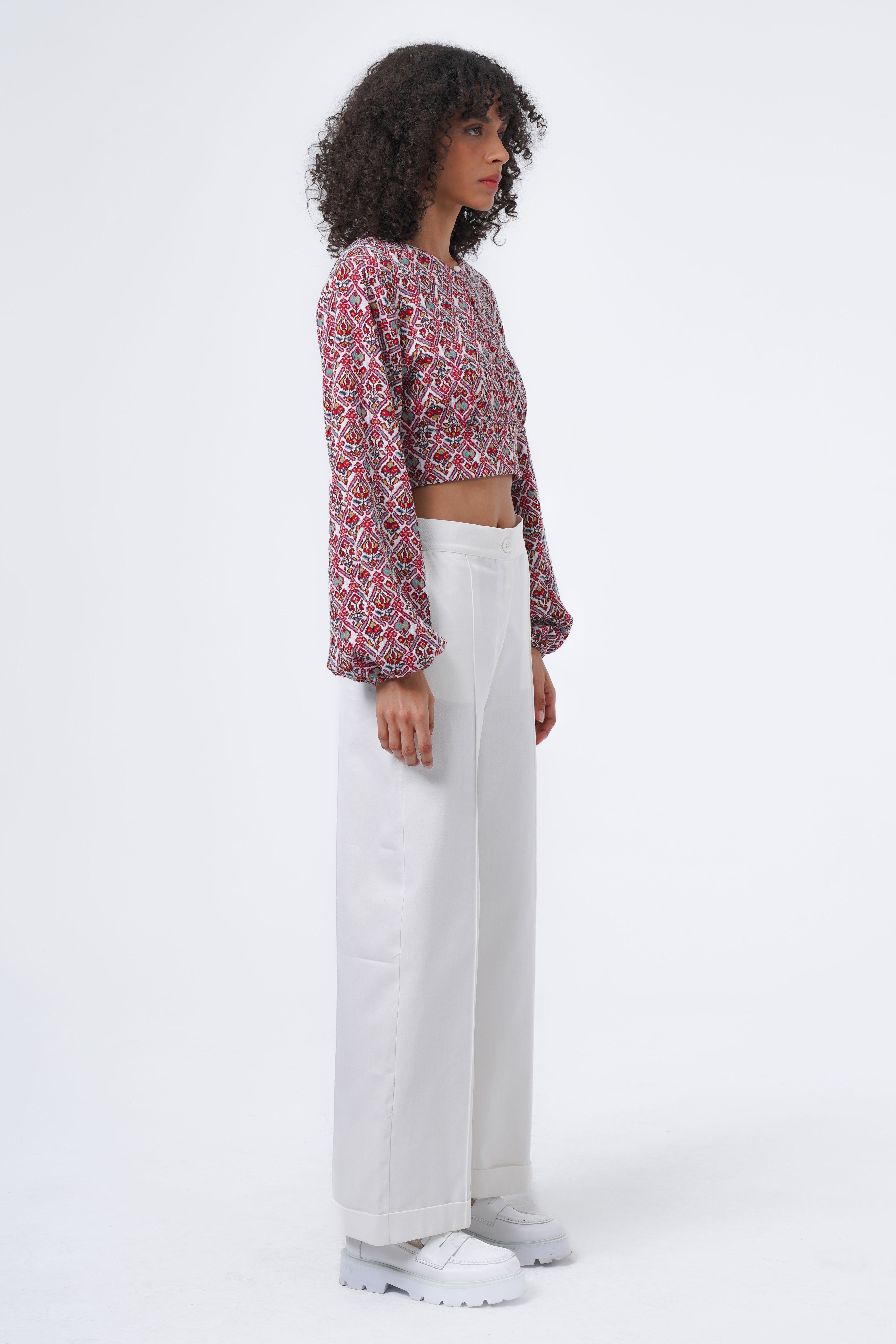 LONG SLEEVE JACQUARD CROP