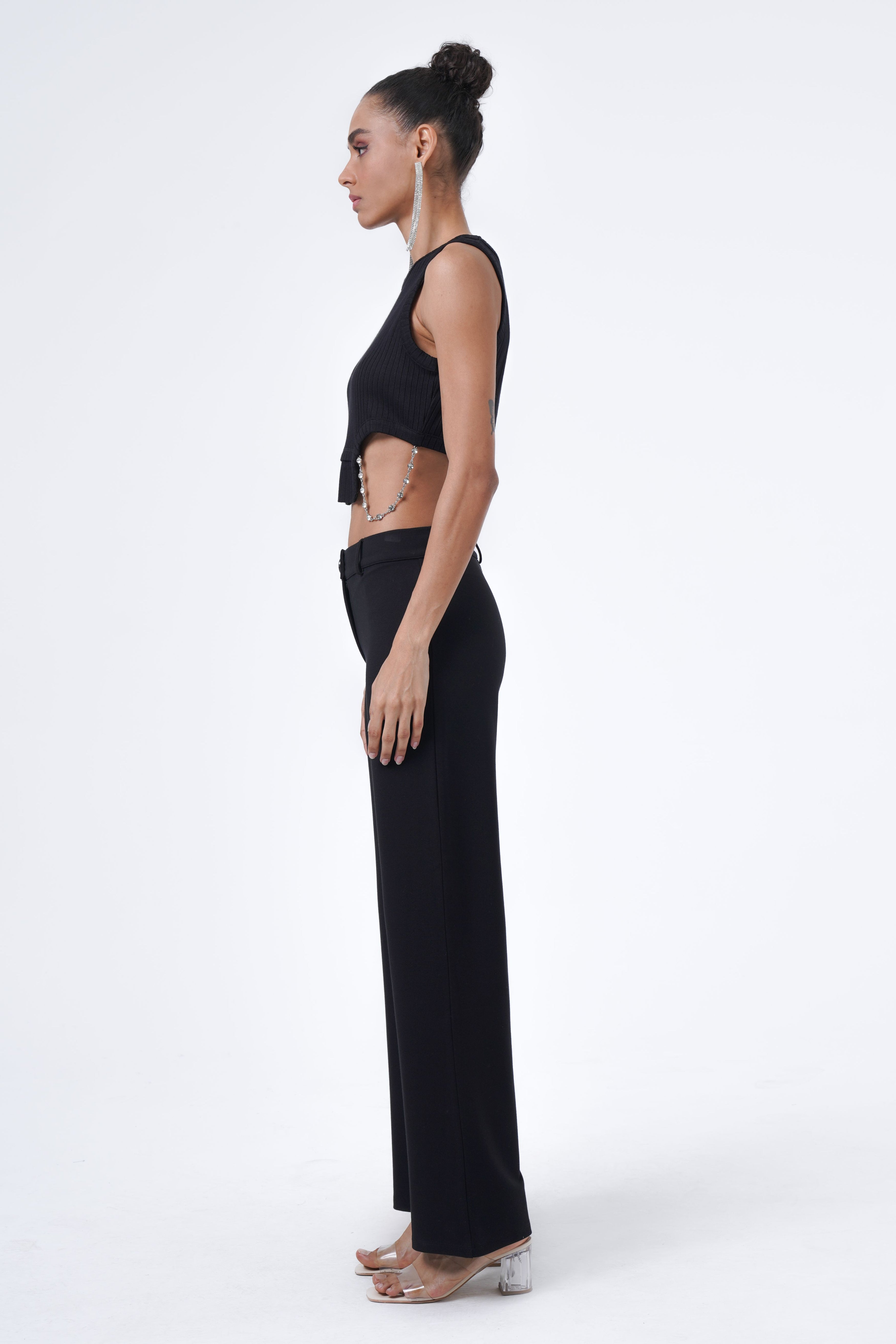 tanktop with dangling chain detail