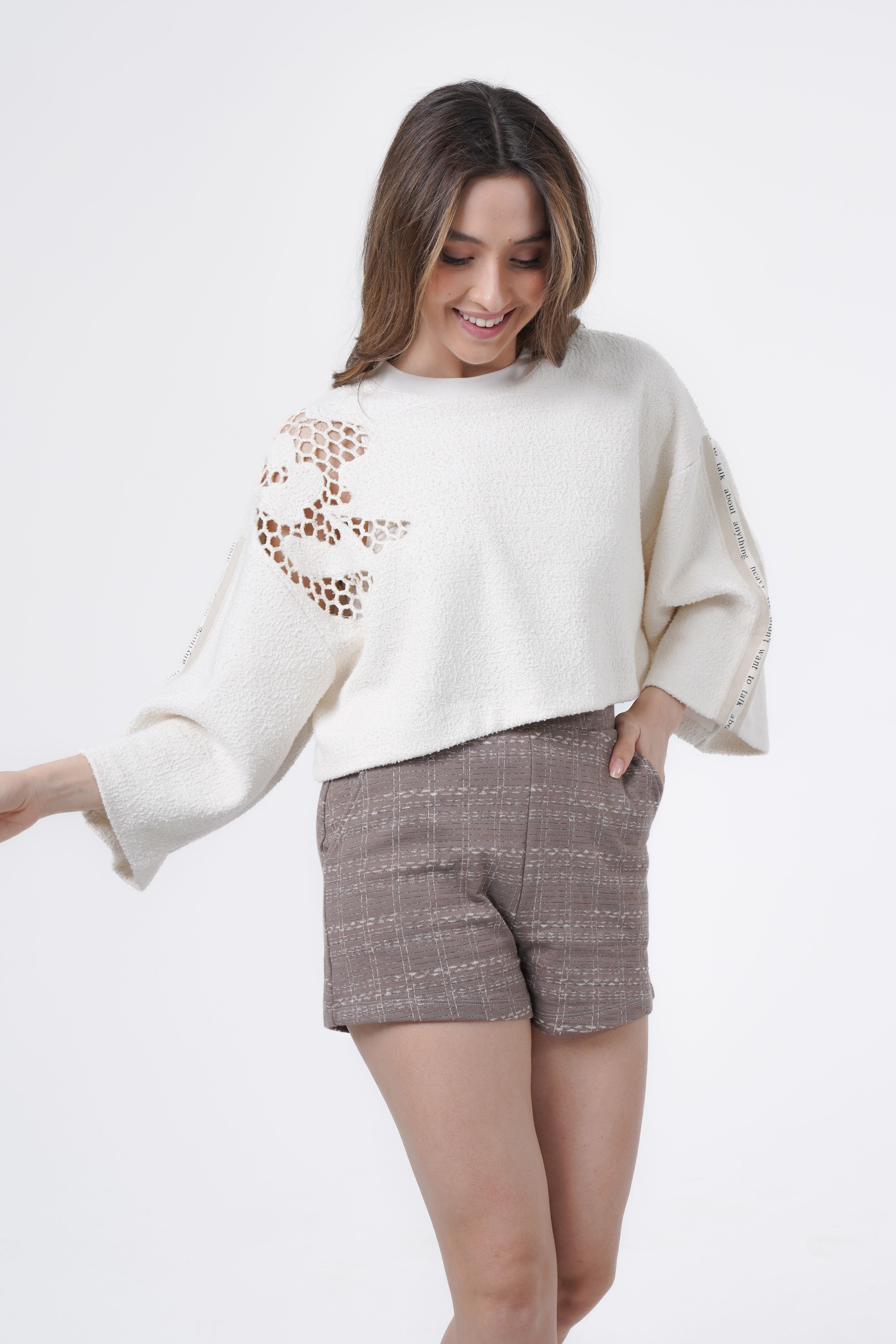 oversize BLOUSE with embroidery detail