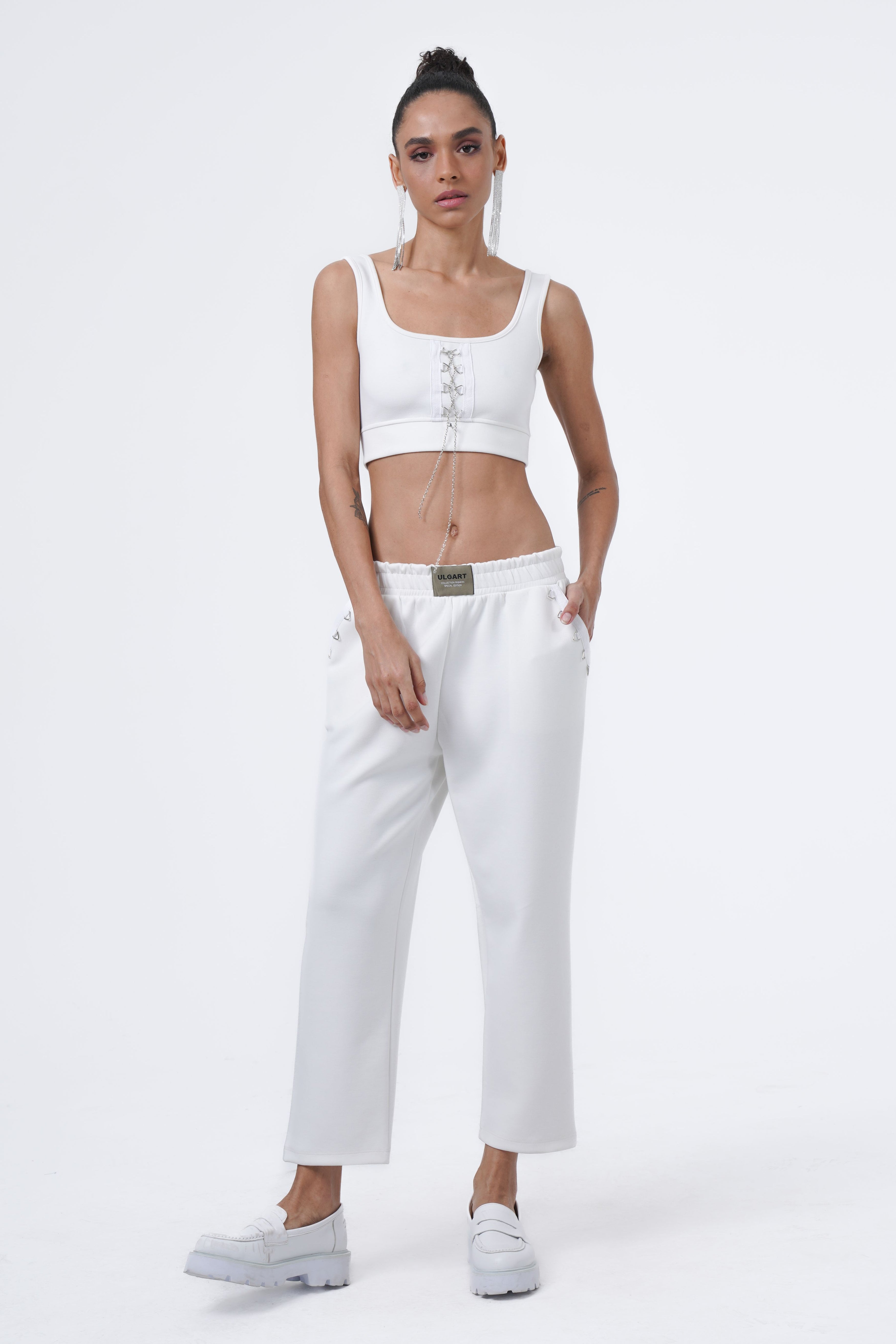 crop with metal accessories
