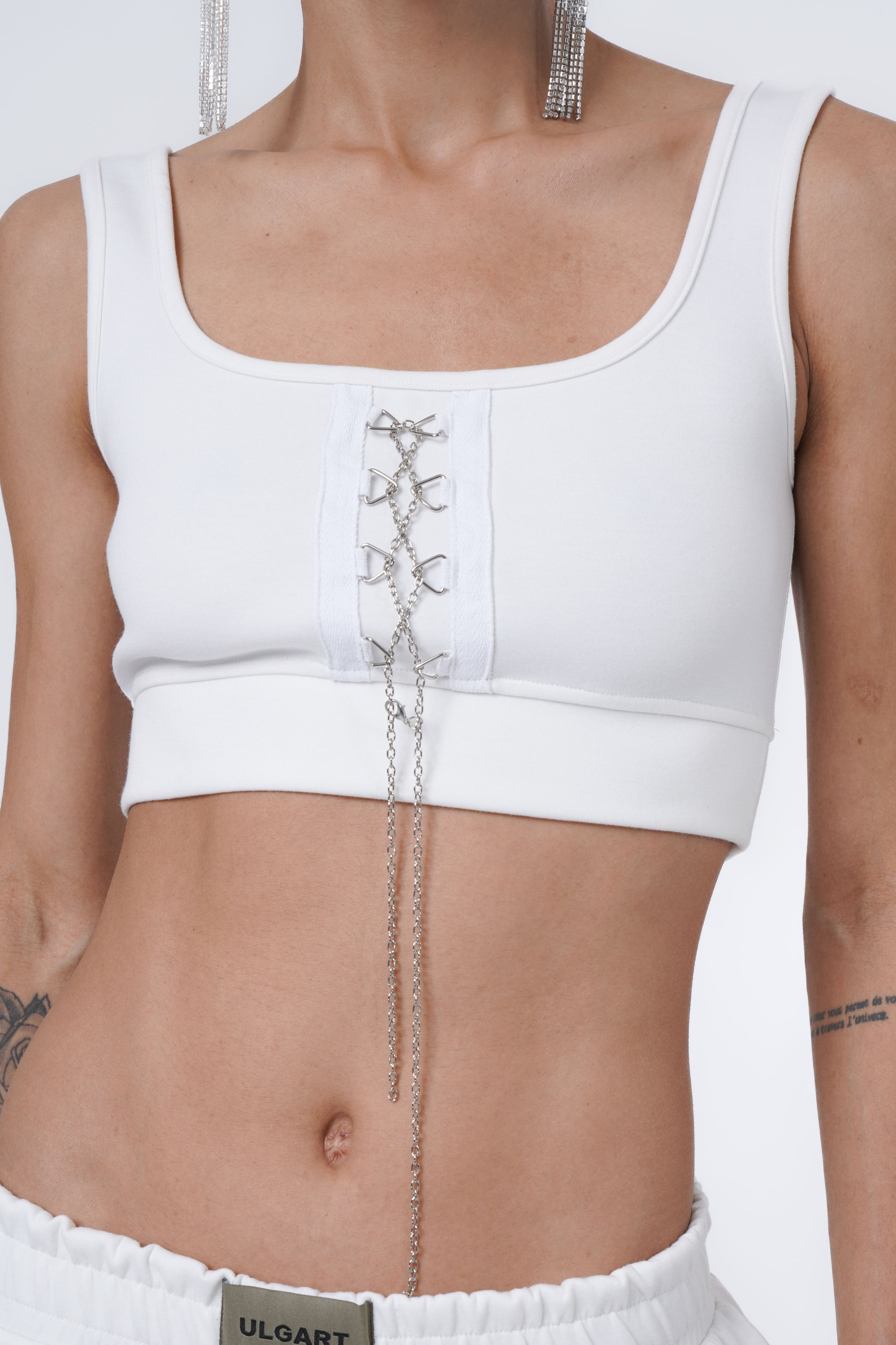 crop with metal accessories