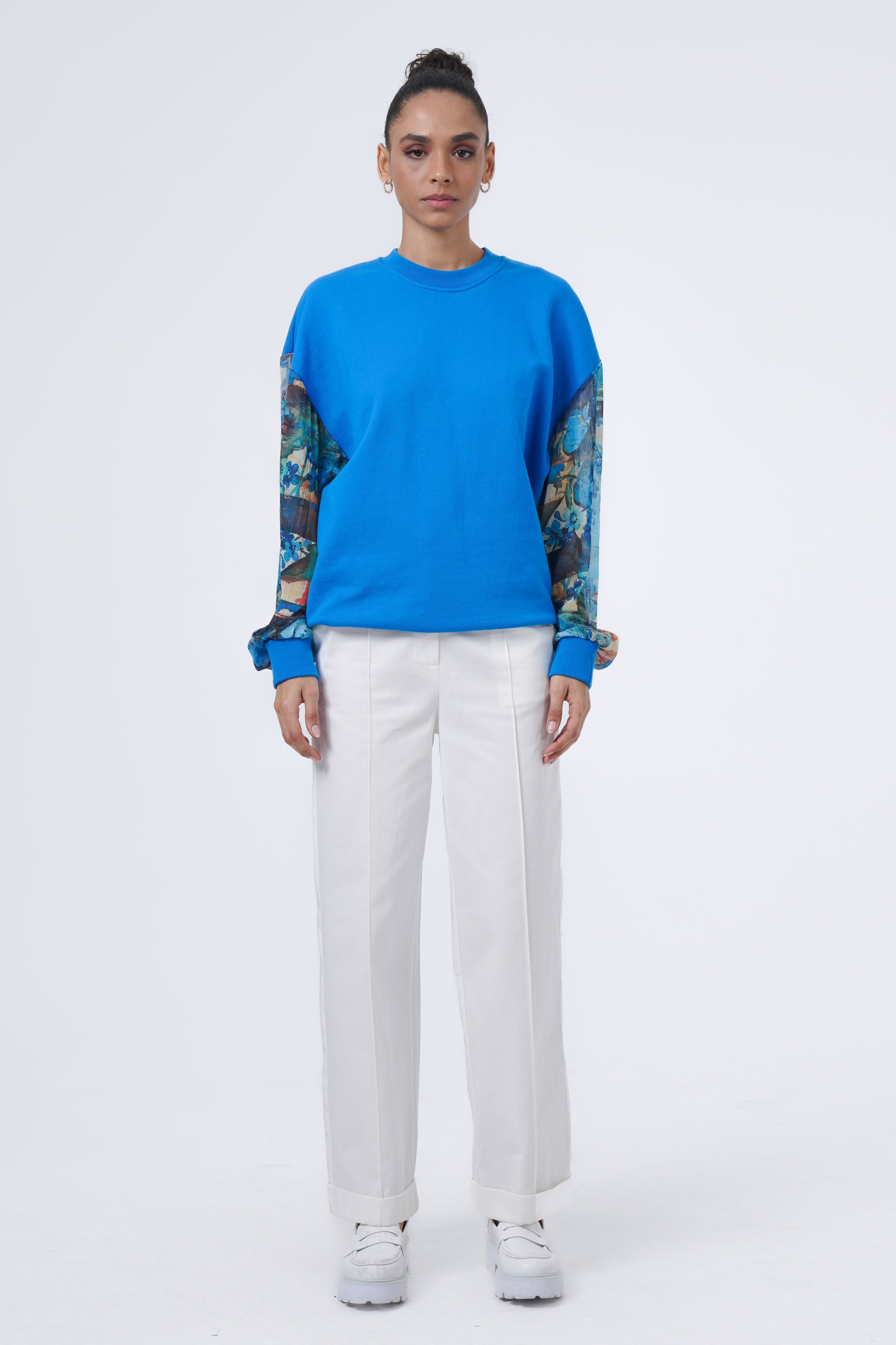 patterned relaxed fit sweatshirt