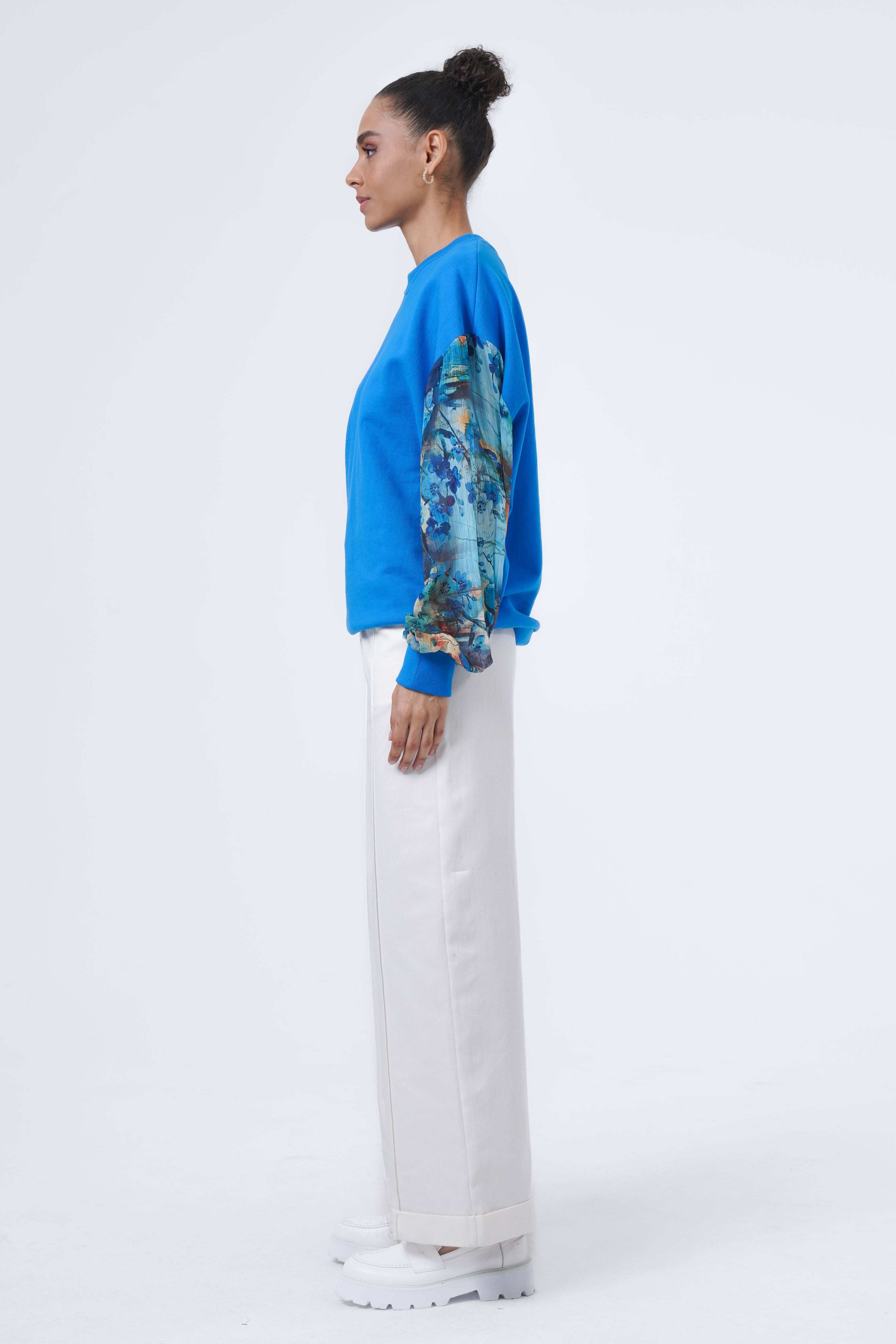 patterned relaxed fit sweatshirt