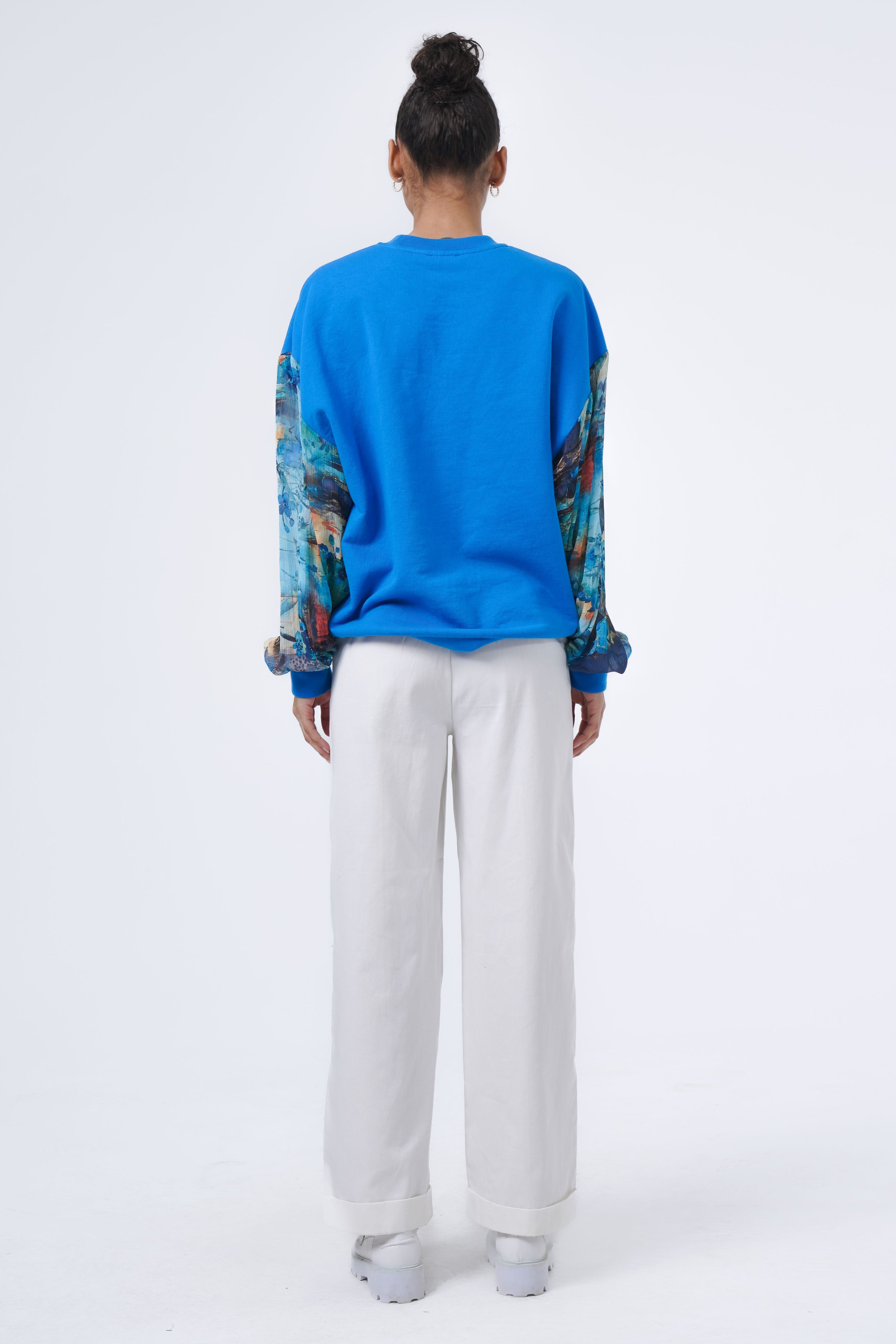 patterned relaxed fit sweatshirt