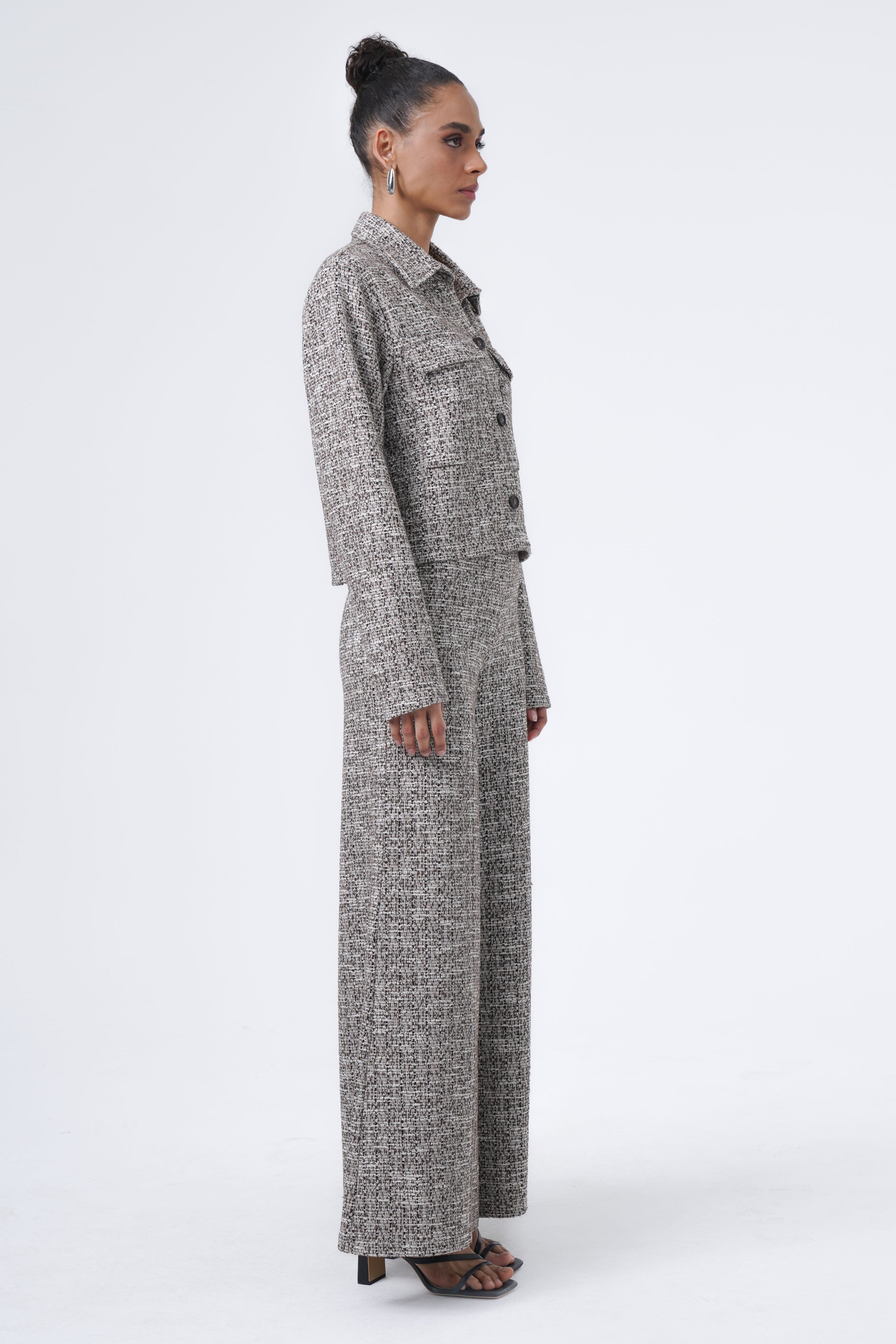 pocketed jacquard jacket