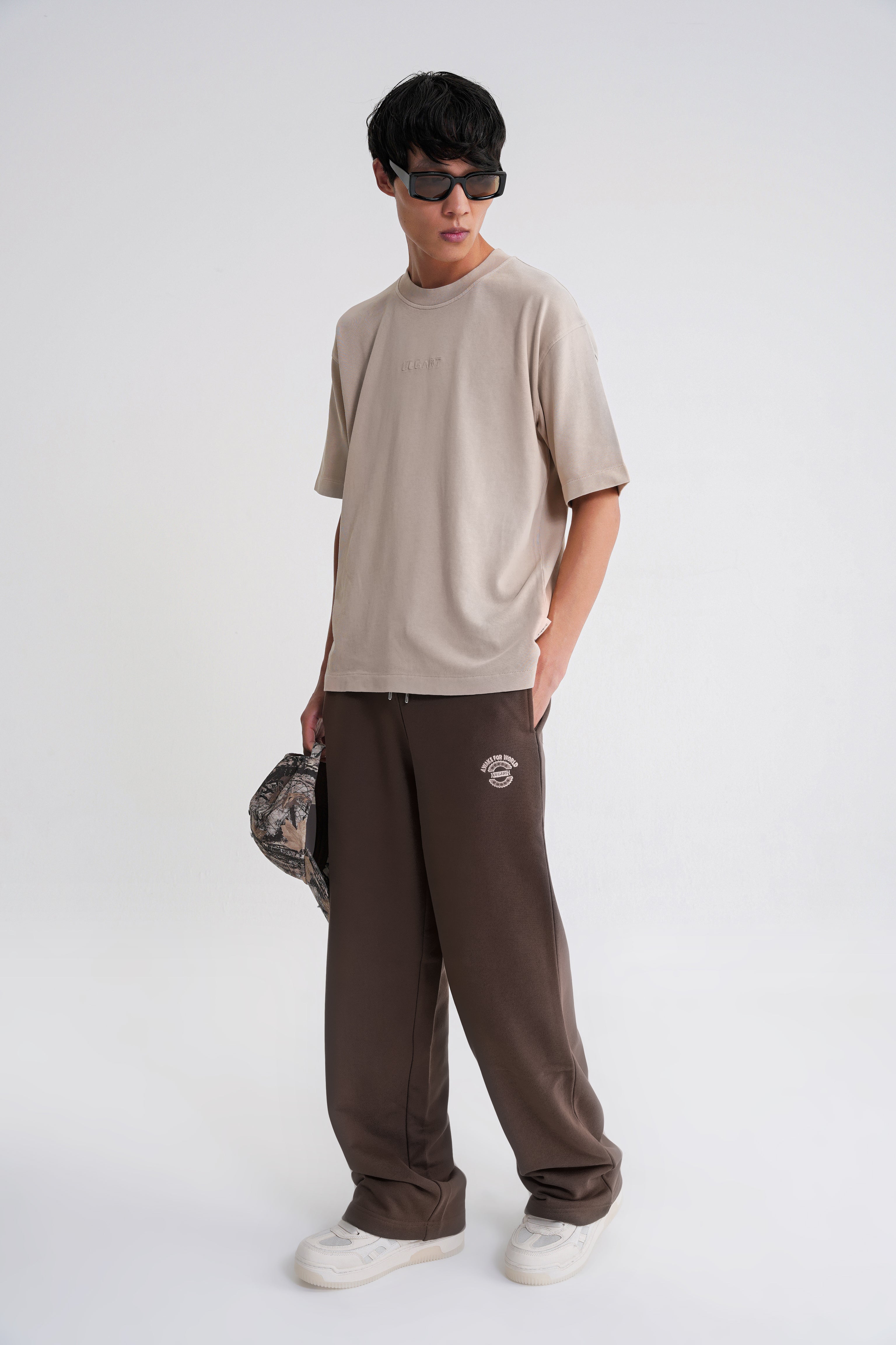 Acid Wash  Unisex T-shirt Beige