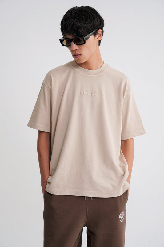 Acid Wash  Unisex T-shirt Beige