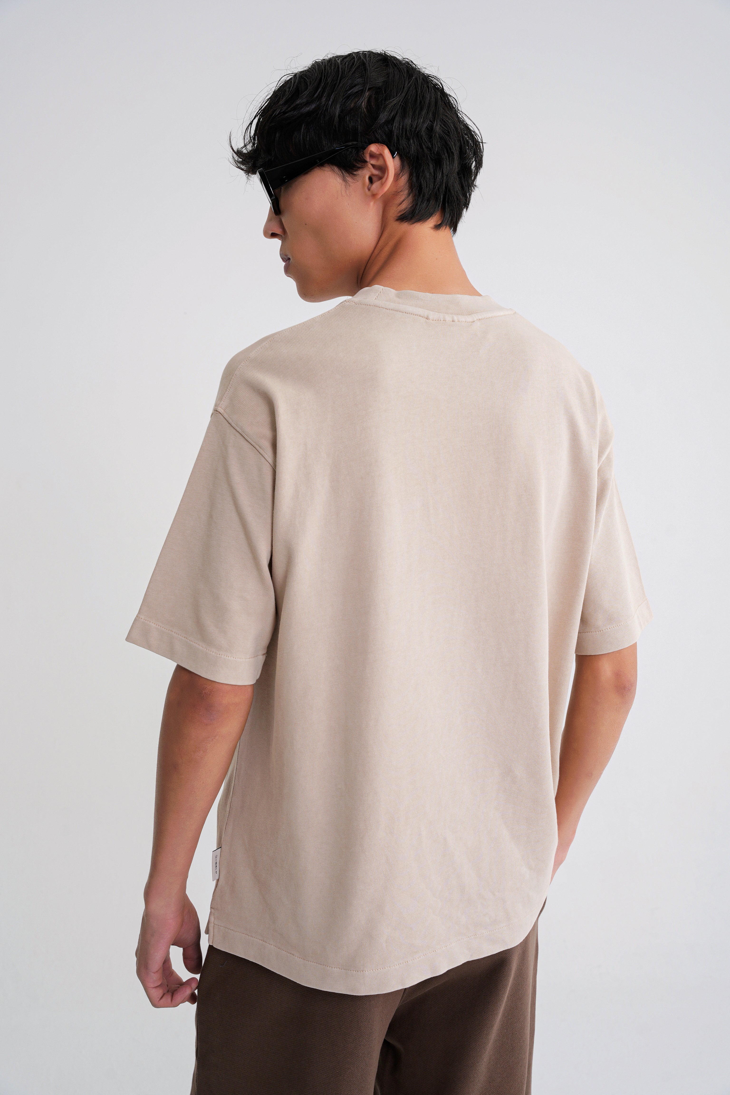 Acid Wash  Unisex T-shirt Beige