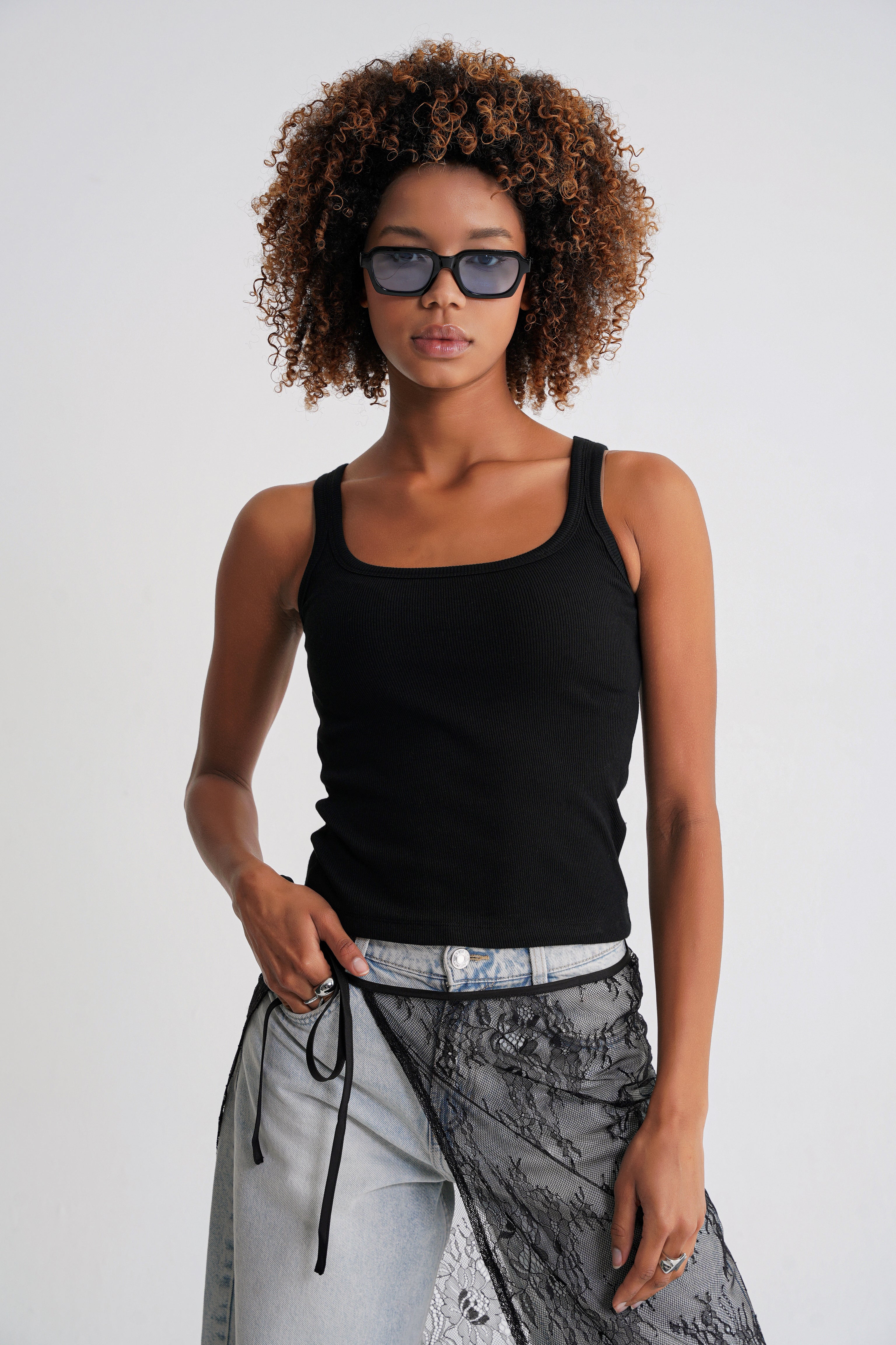 Ella Rib  Tanktop  Black