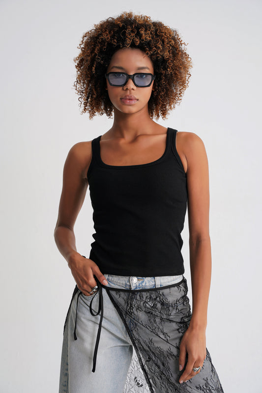 Ella Rib  Tanktop  Black