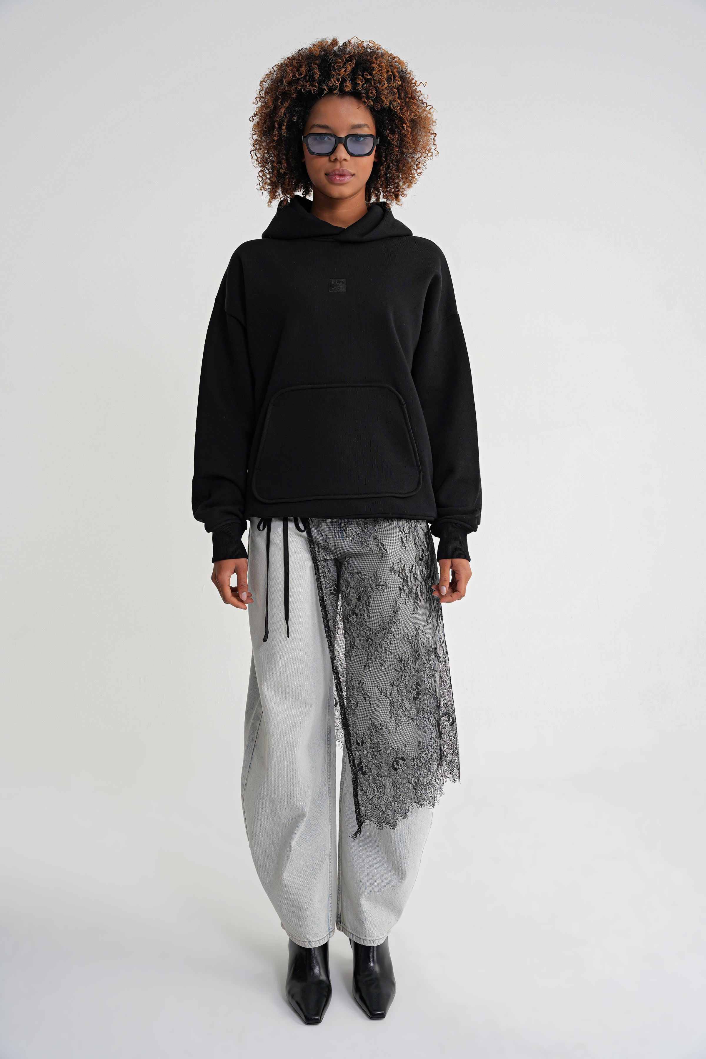 Adam Basic Oversize Hooddie Black