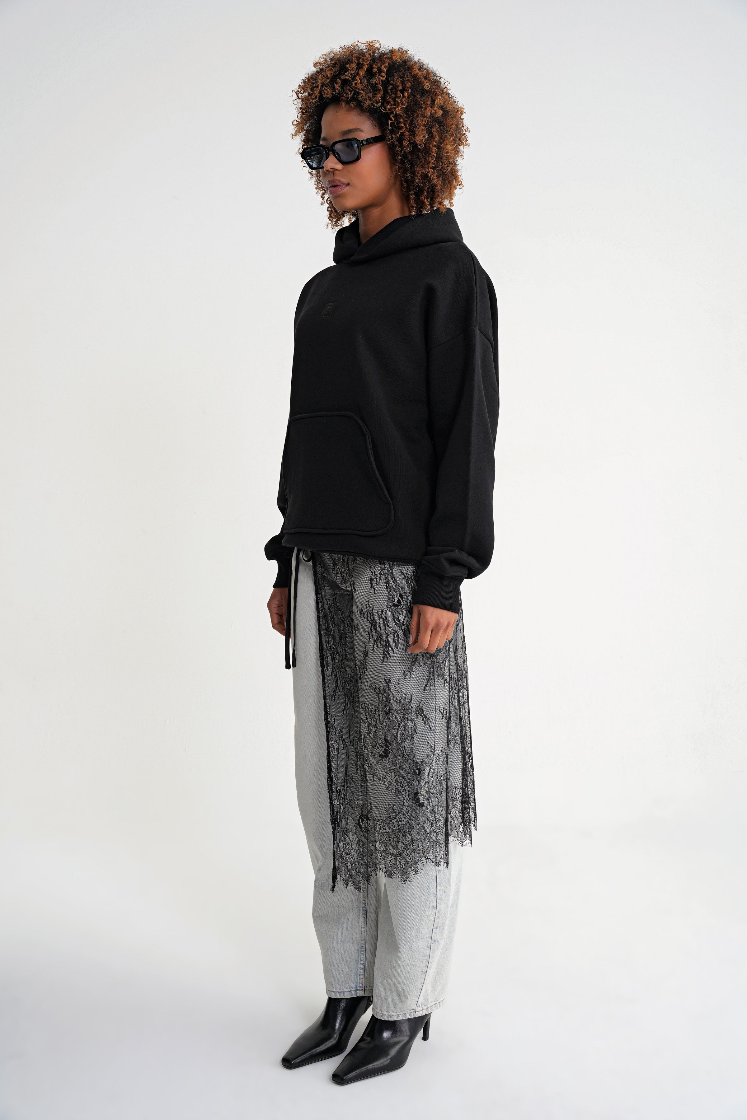 Adam Basic Oversize Hooddie Black