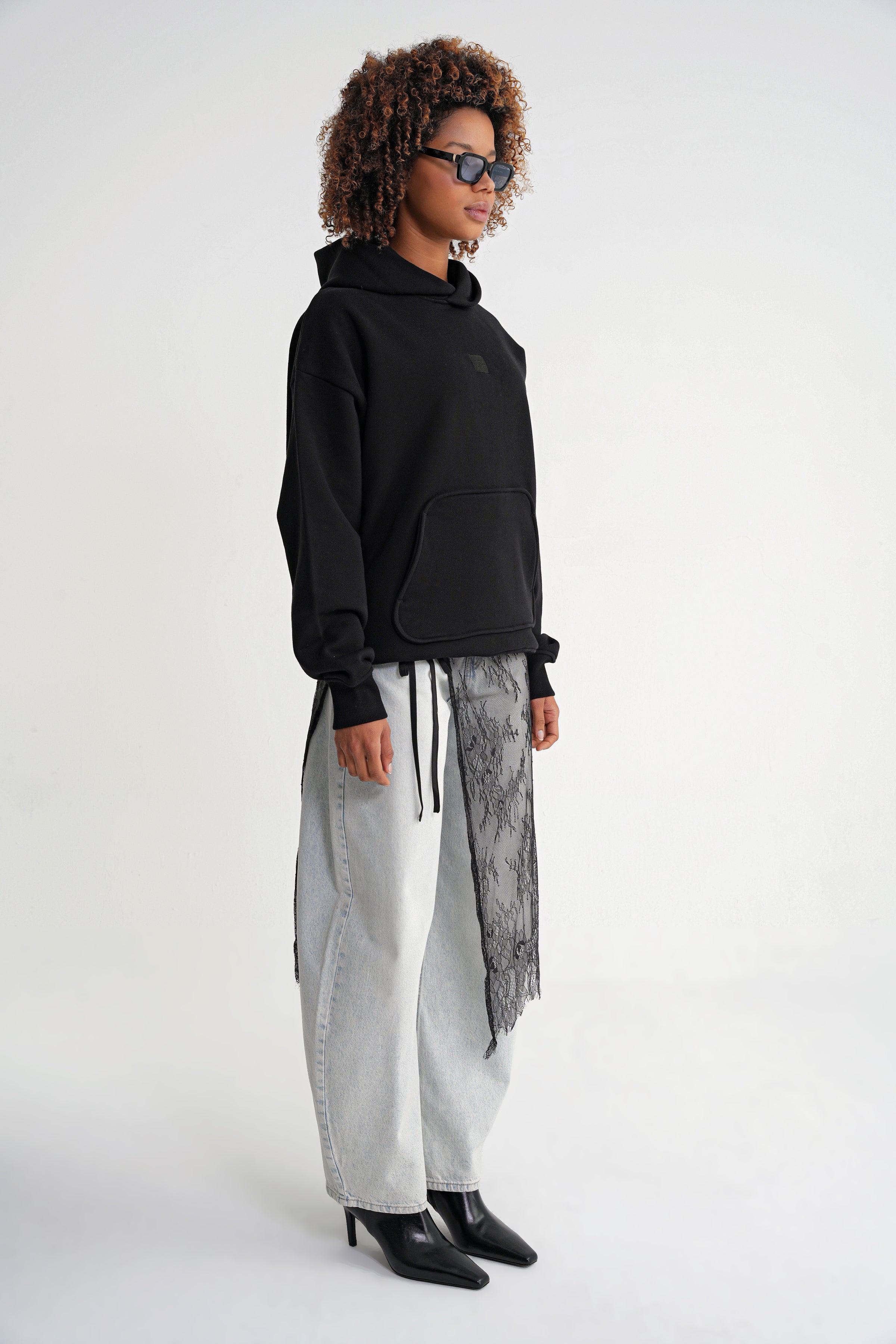 Adam Basic Oversize Hooddie Black