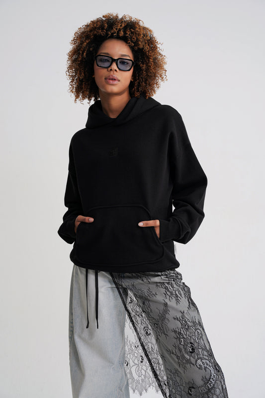 Adam Basic Oversize Hooddie Black
