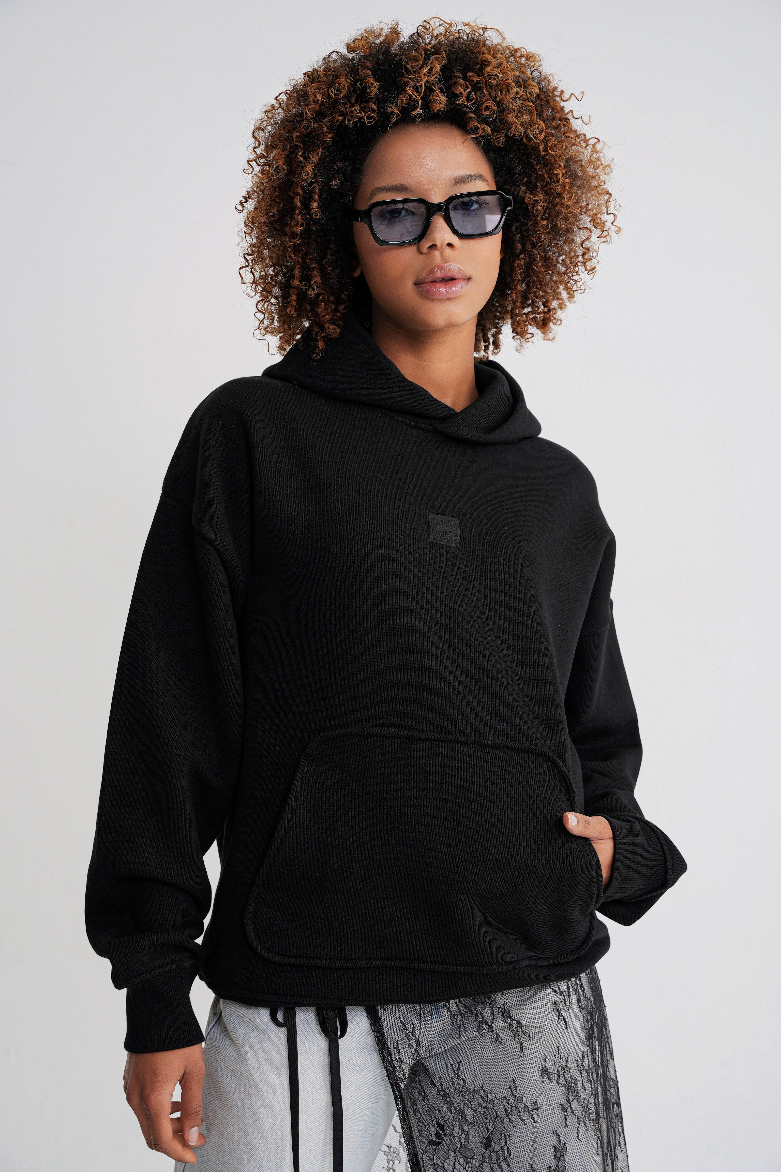 Adam Basic Oversize Hooddie Black