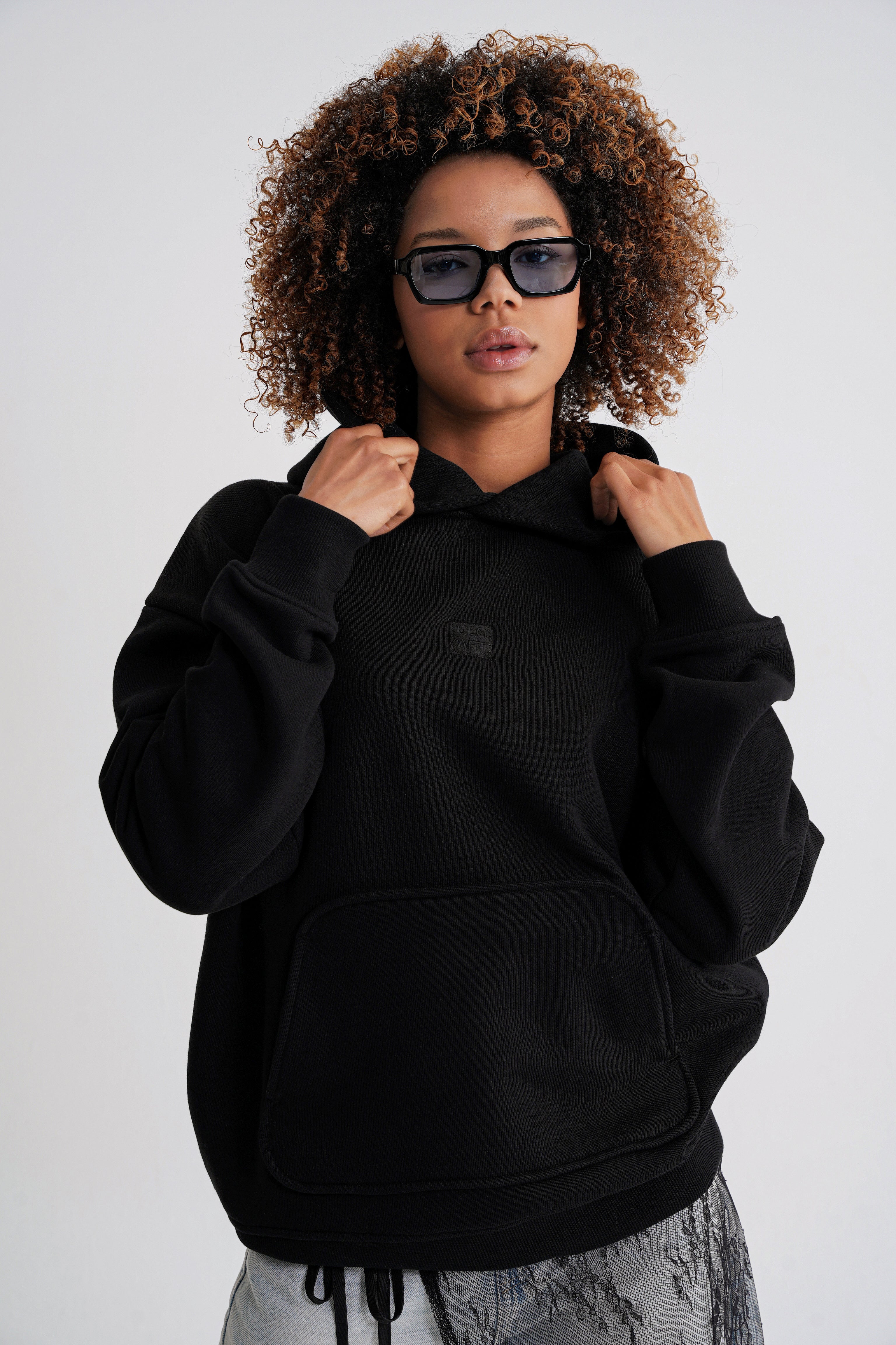 Adam Basic Oversize Hooddie Black