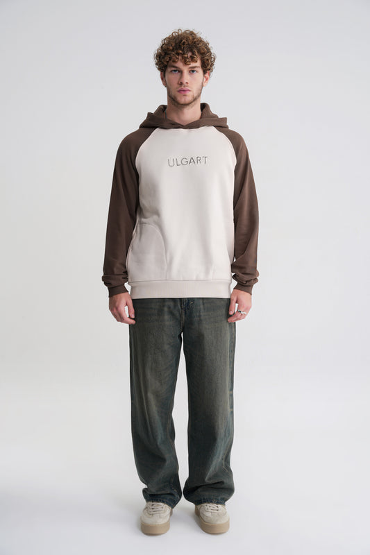 Andrew Oversize Reglan   Hooddie Brown -Antik White