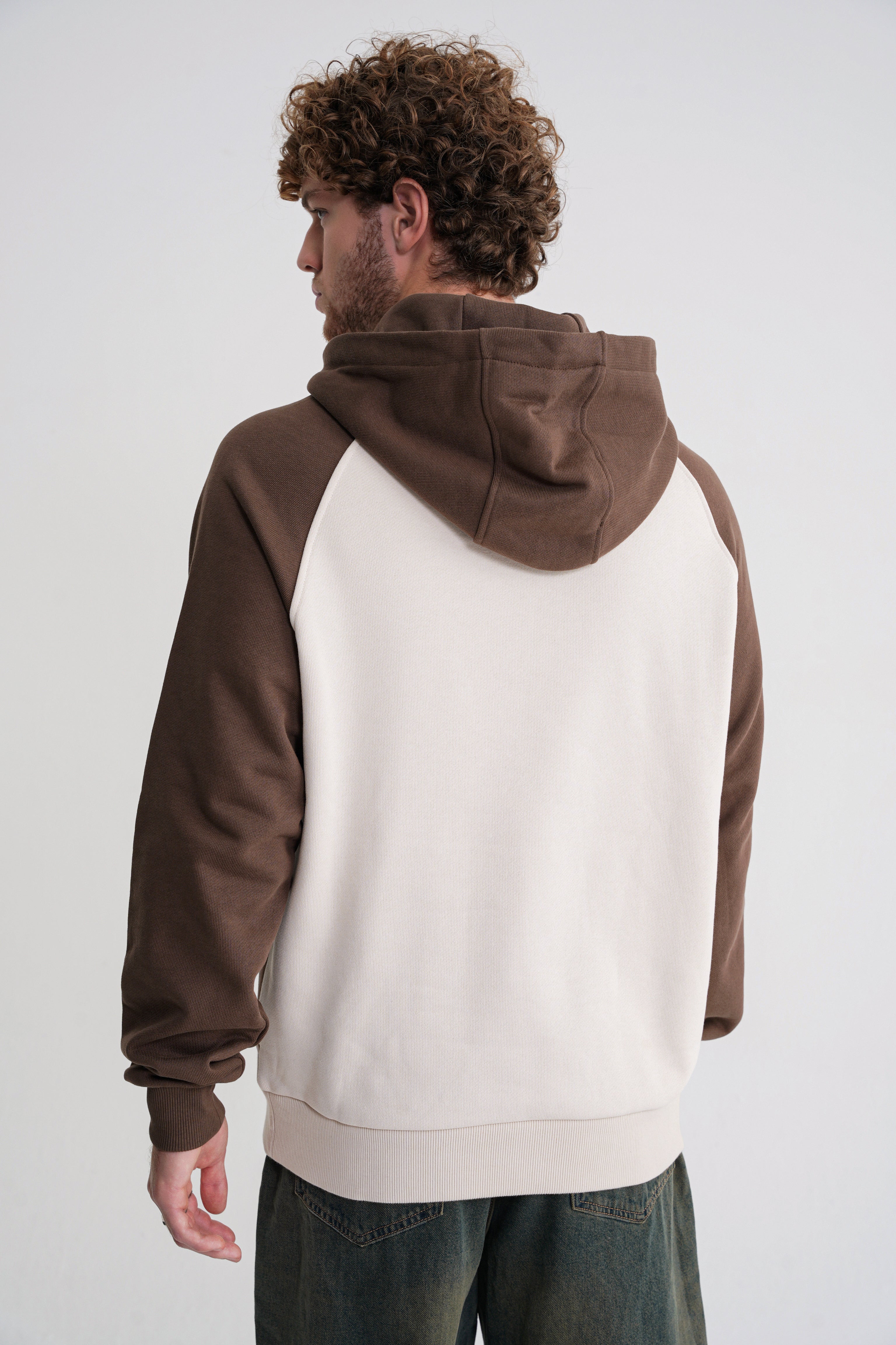 Andrew Oversize Reglan   Hooddie Brown -Antik White