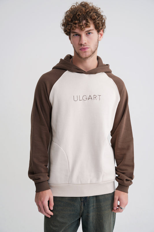 Andrew Oversize Reglan   Hooddie Brown -Antik White