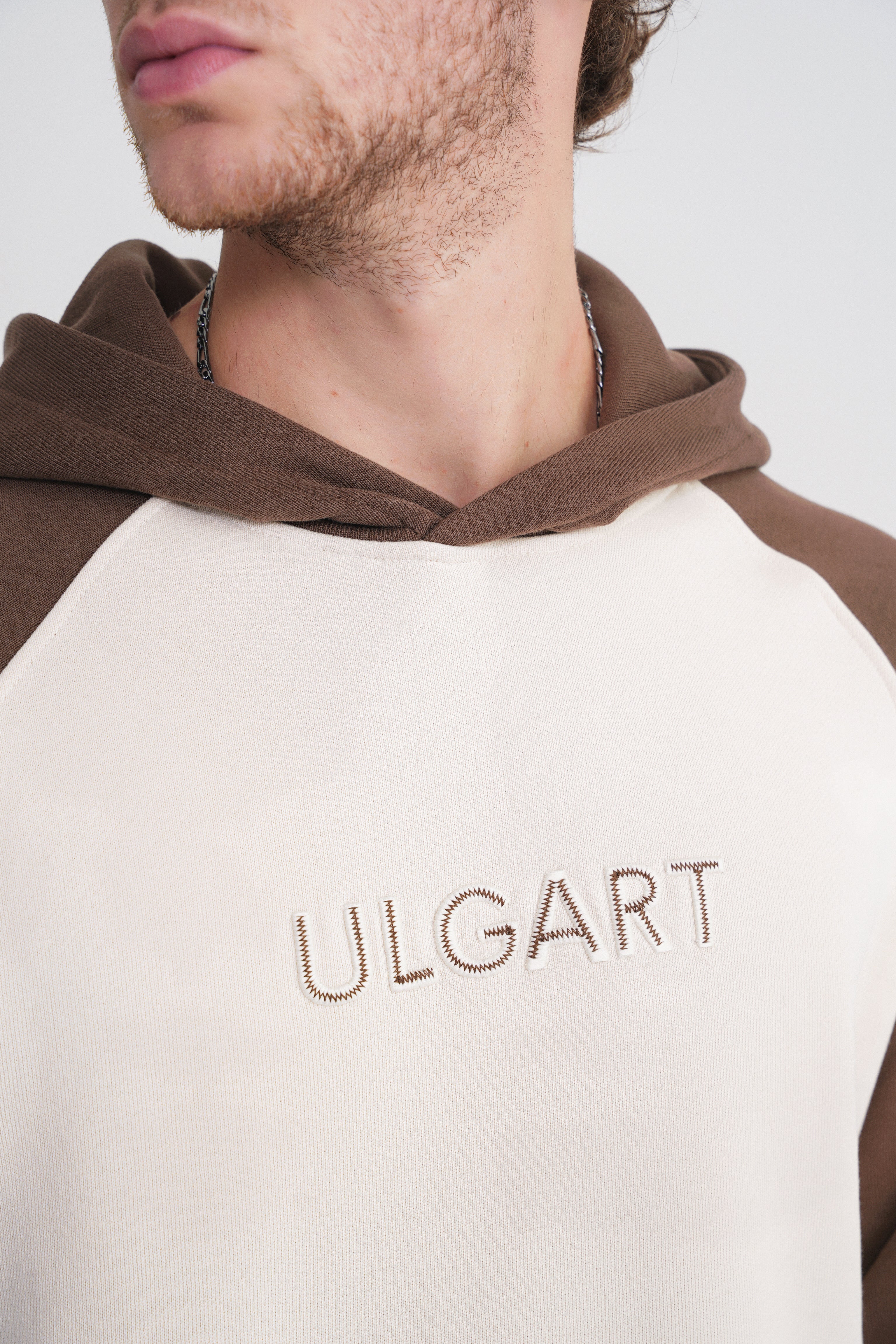 Andrew Oversize Reglan   Hooddie Brown -Antik White