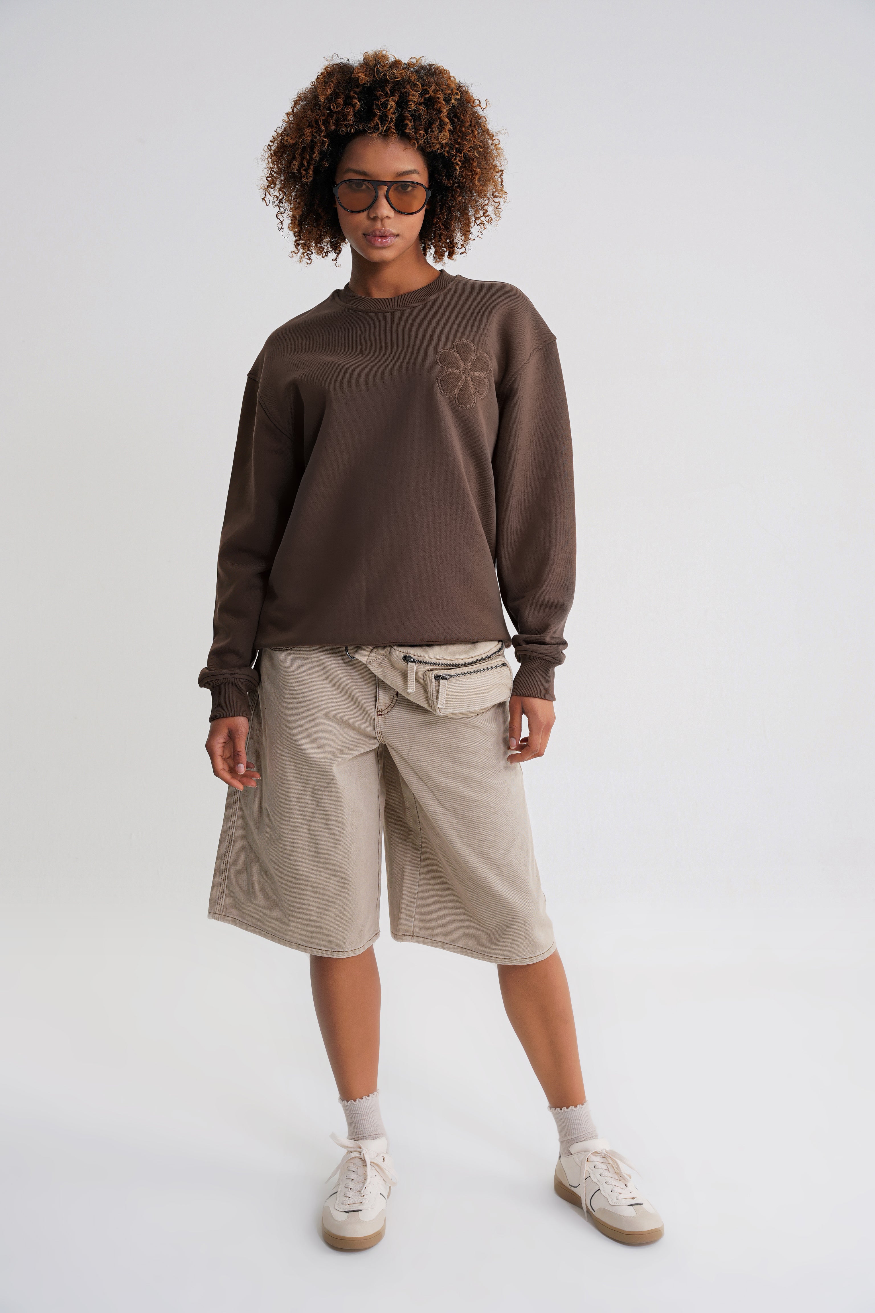 Rose Oversize Sweat Brown