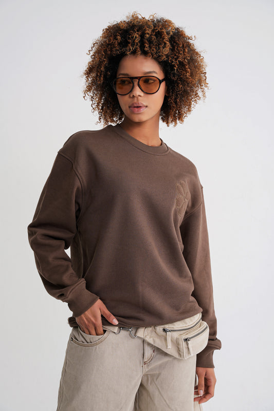 Rose Oversize Sweat Brown
