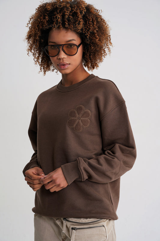 Rose Oversize Sweat Brown