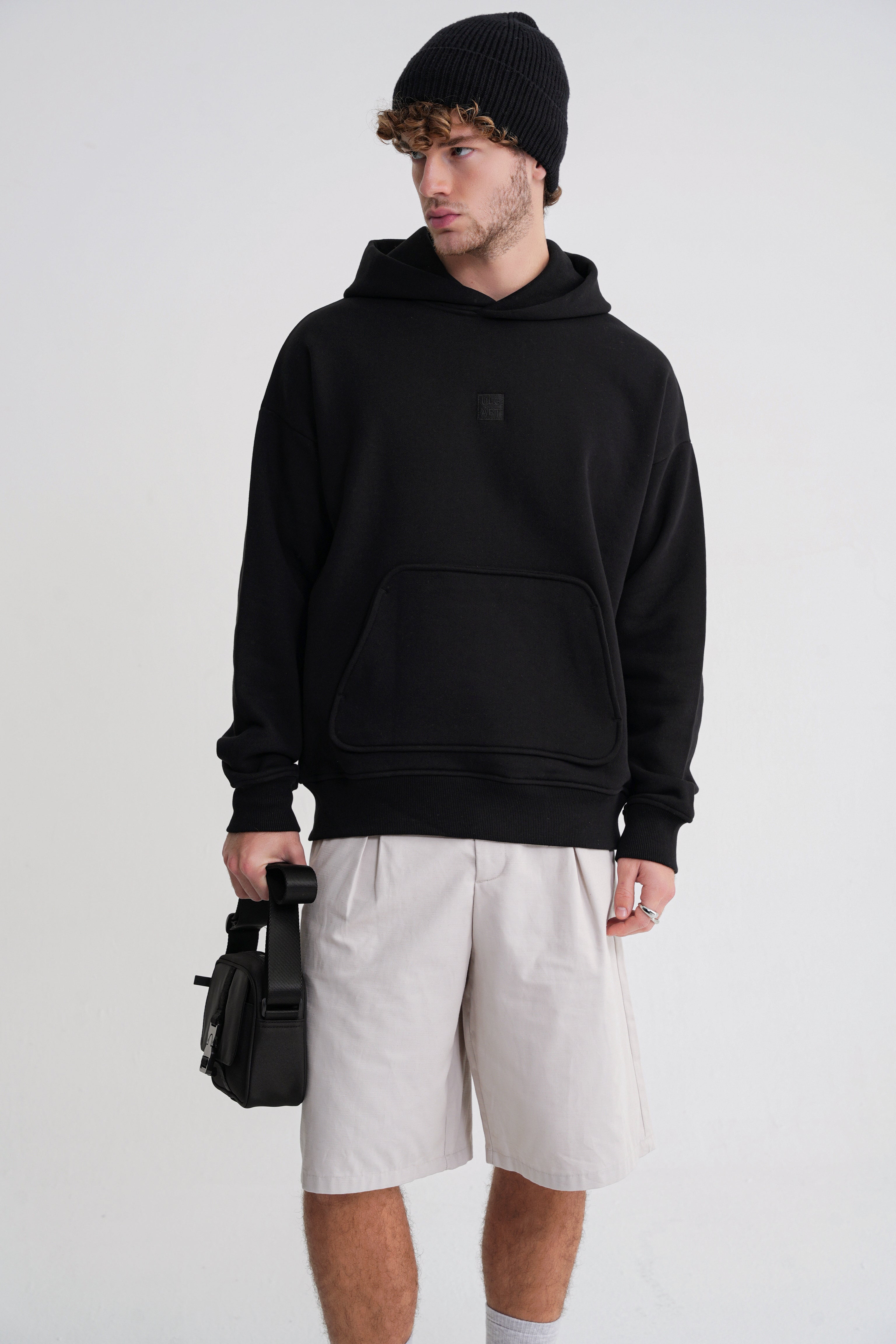 Adam Basic Oversize Hooddie Black
