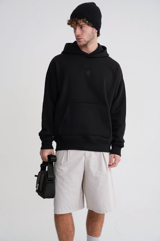 Adam Basic Oversize Hooddie Black
