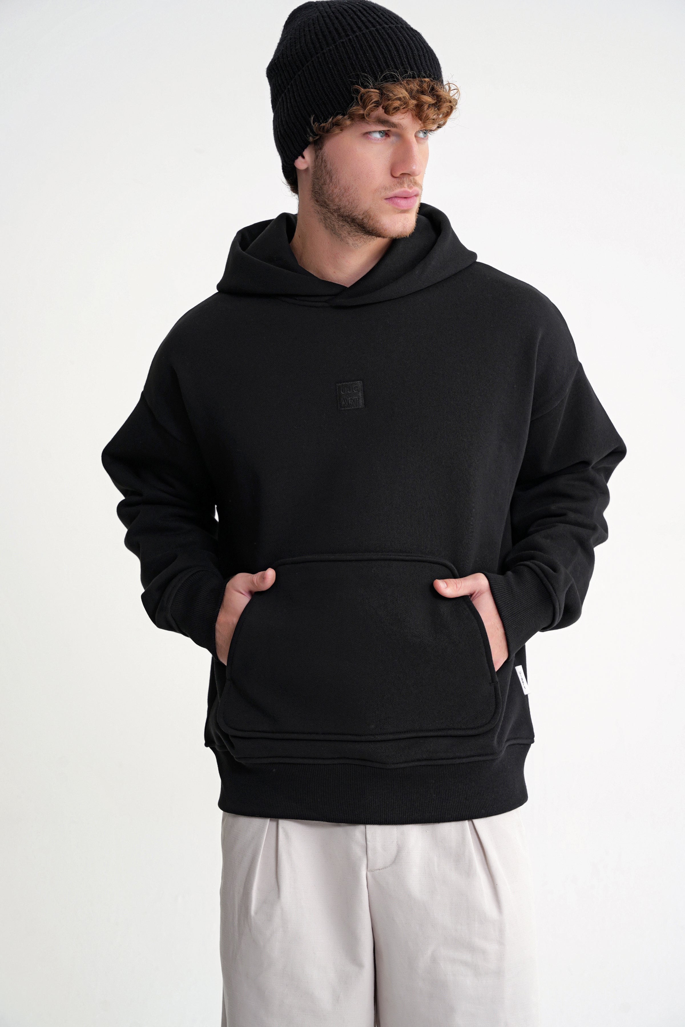 Adam Basic Oversize Hooddie Black