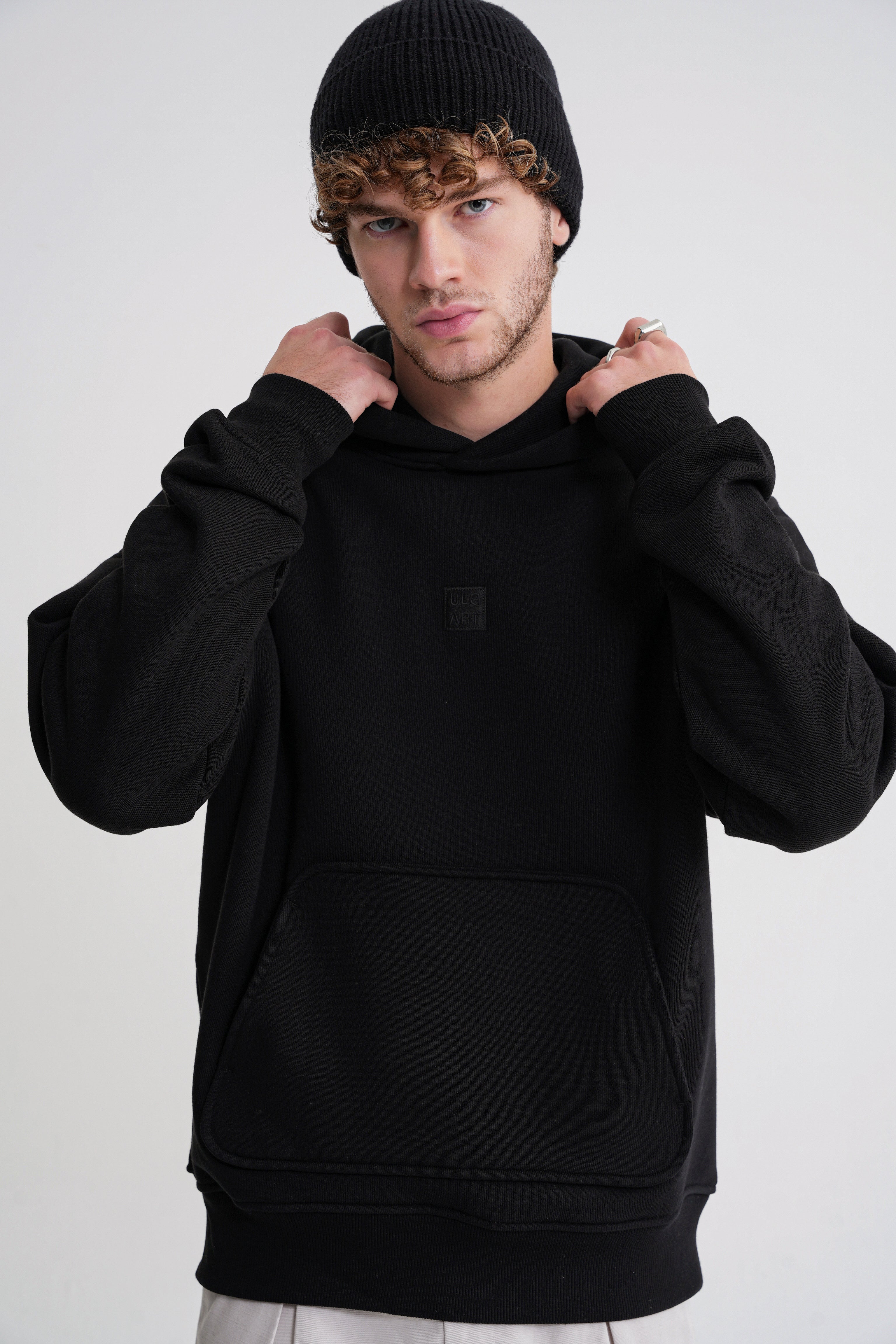 Adam Basic Oversize Hooddie Black