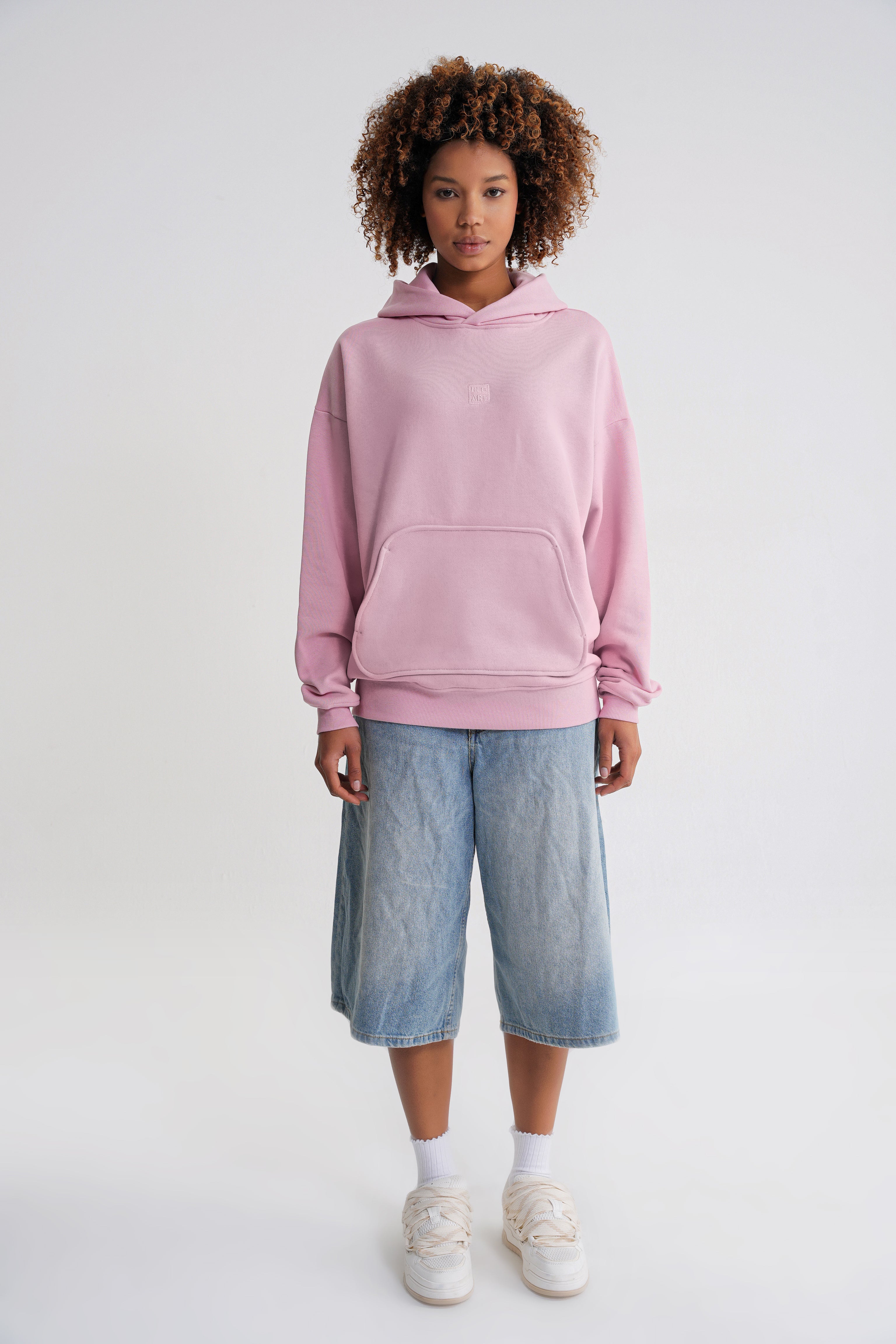 Adam Basic Oversize Hooddie Pınk
