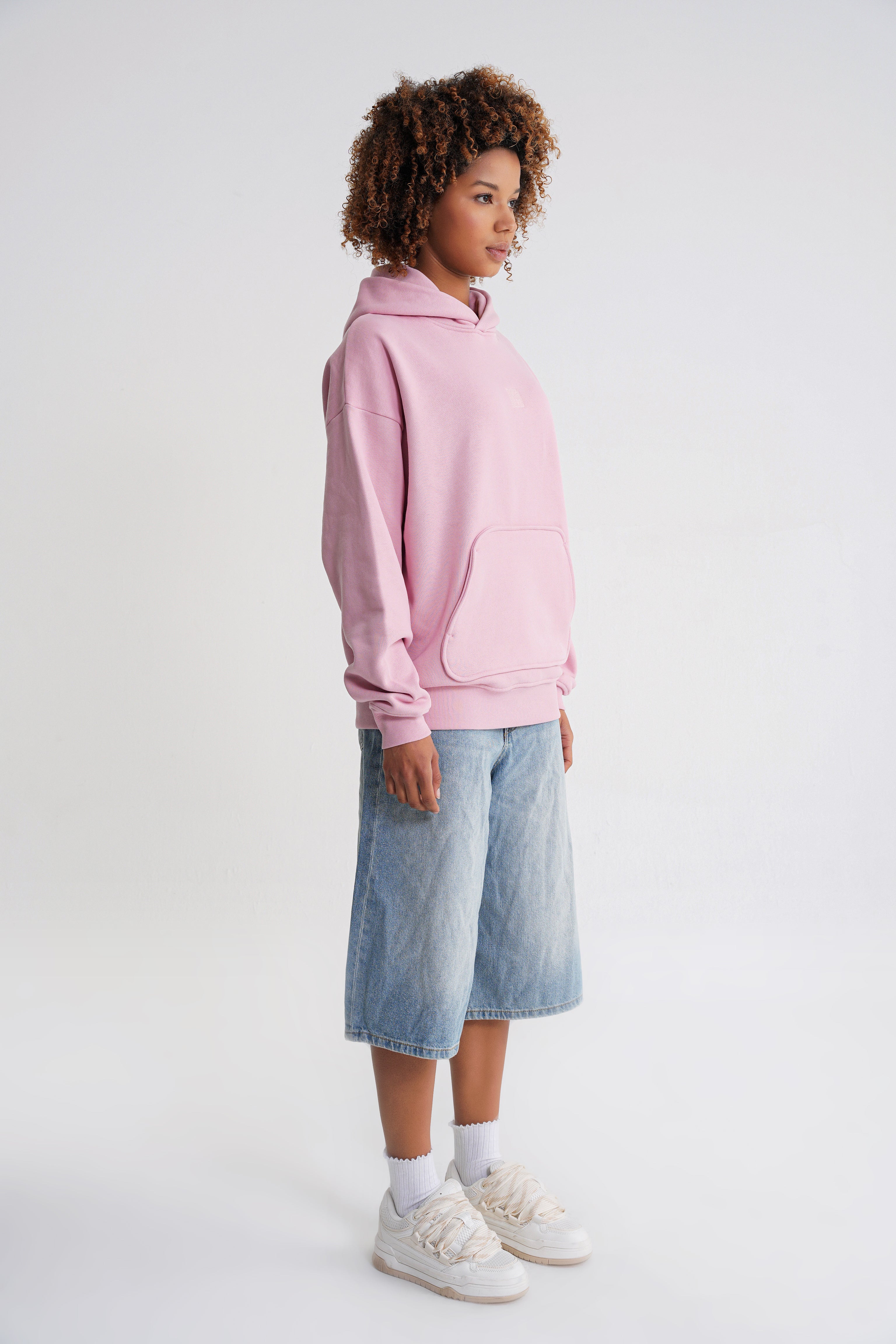 Adam Basic Oversize Hooddie Pınk